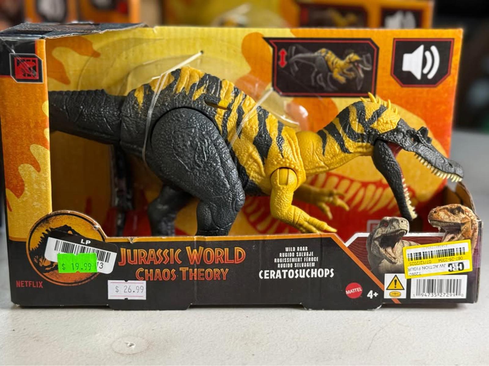 Mattel Jurassic World Chaos Theory Ceratosuchops Wild Roar Action Figure Dino