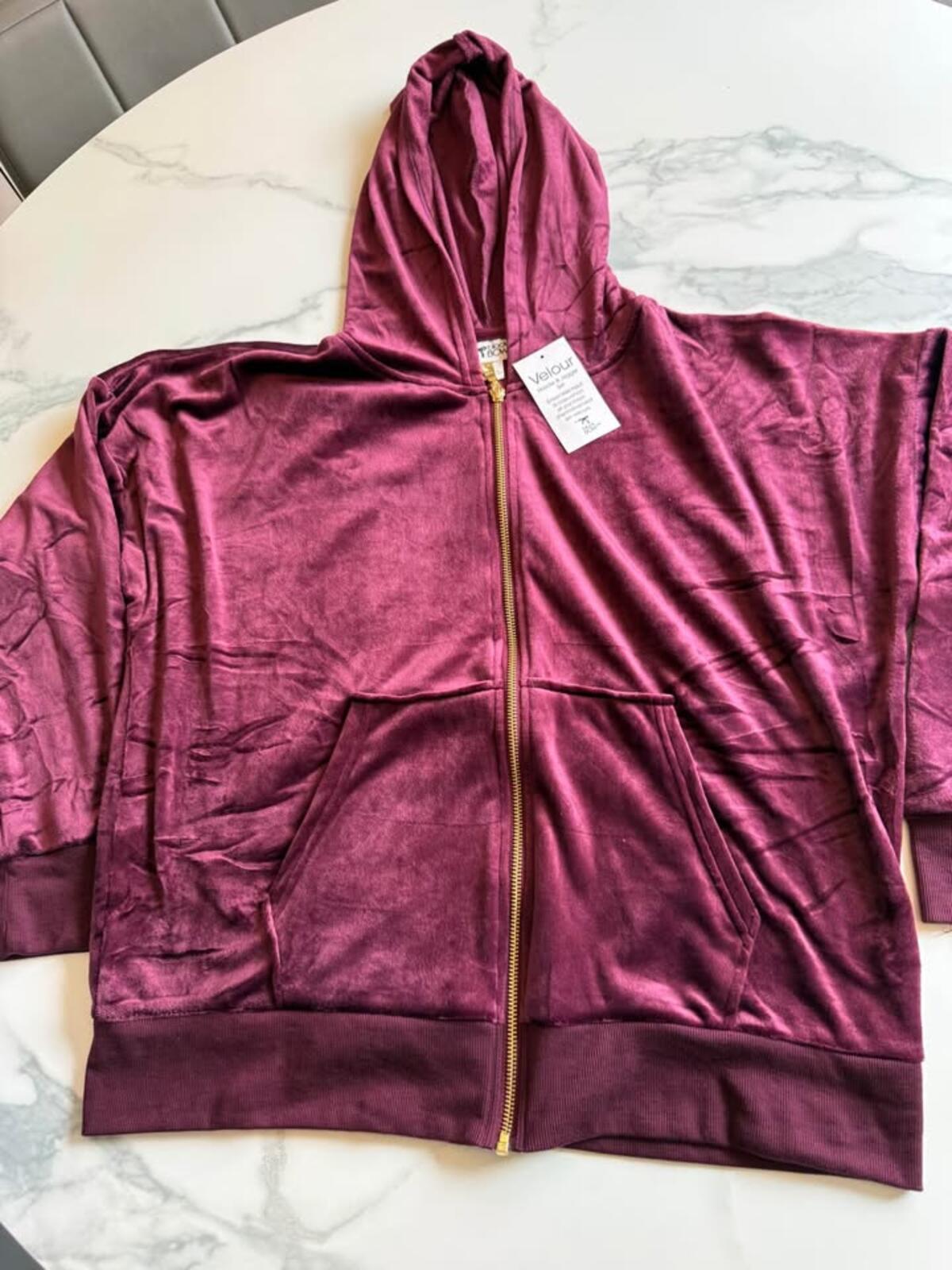Black Bow Velour Hoodie Jogger Set L/G