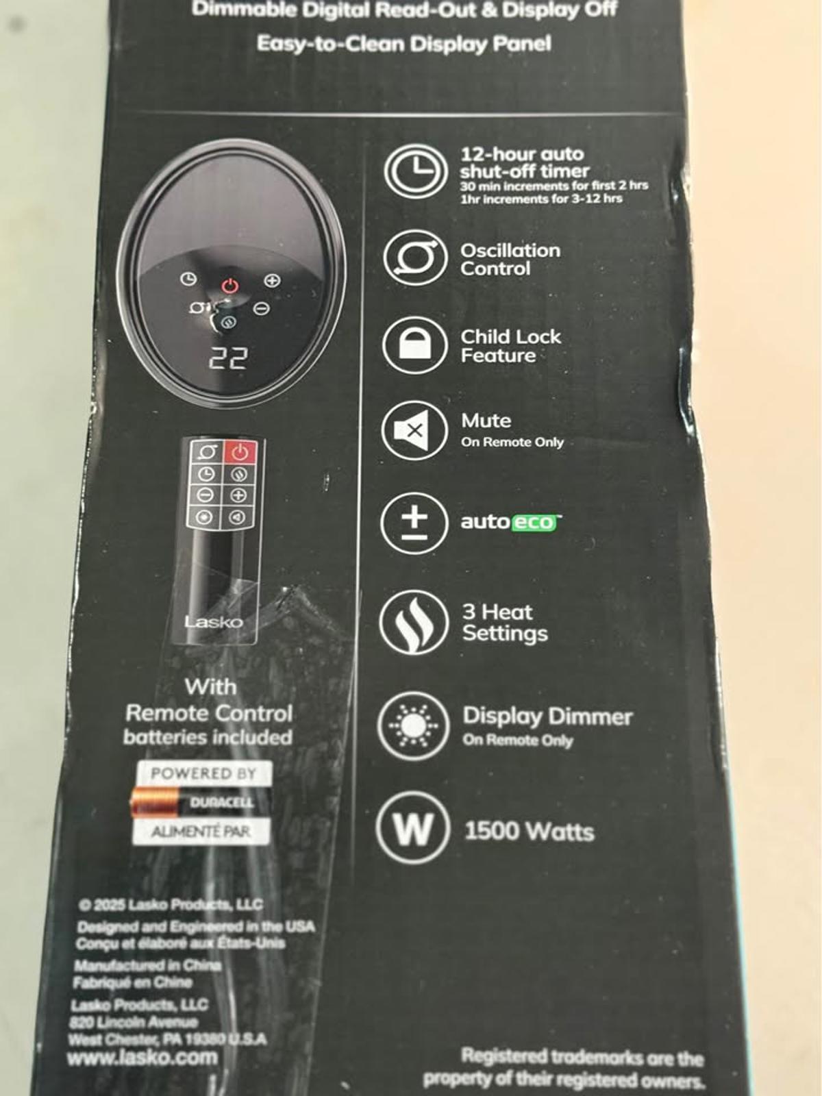 Lasko Elite Digital Ceramic Tower Heater
