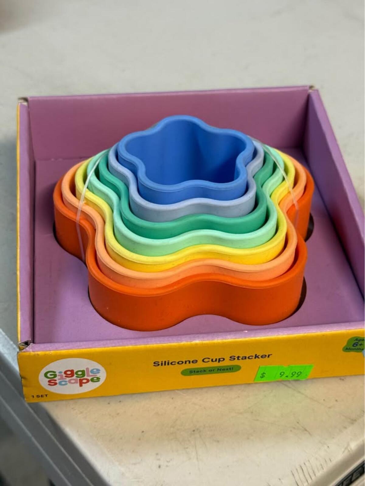 Giggle Scope Rainbow Silicone Cup Stacker baby toy