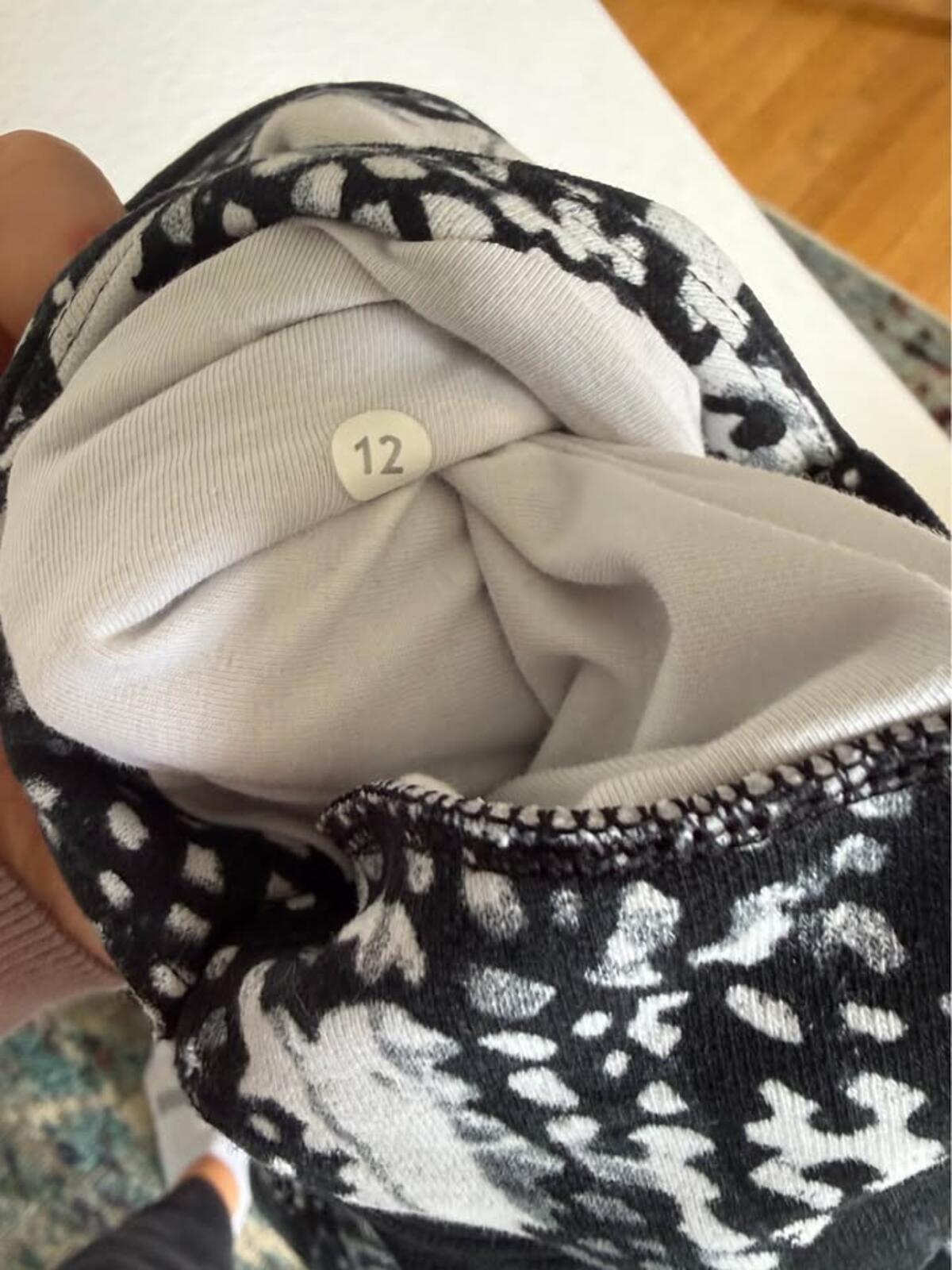Lululemon size 12 Black White Pattern Zip Up Hoodie