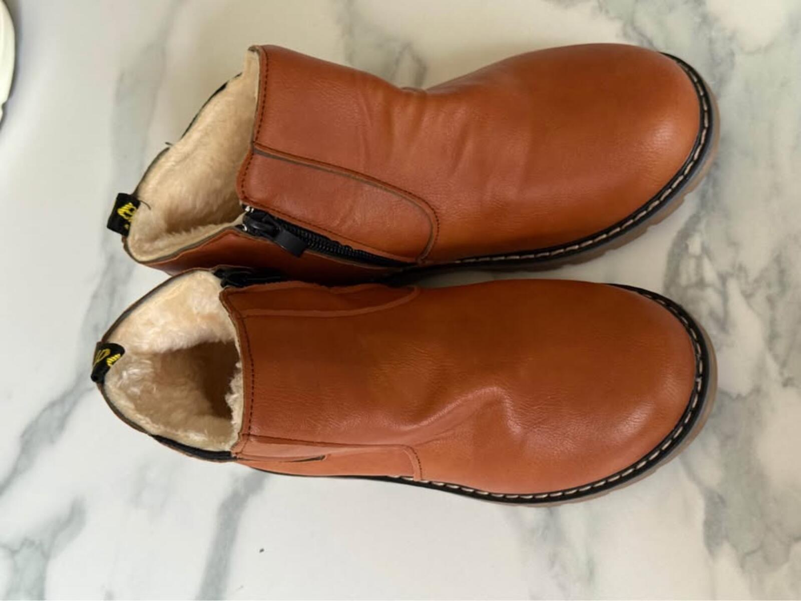 Kids Brown Fur Lined Ankle Boots size 36