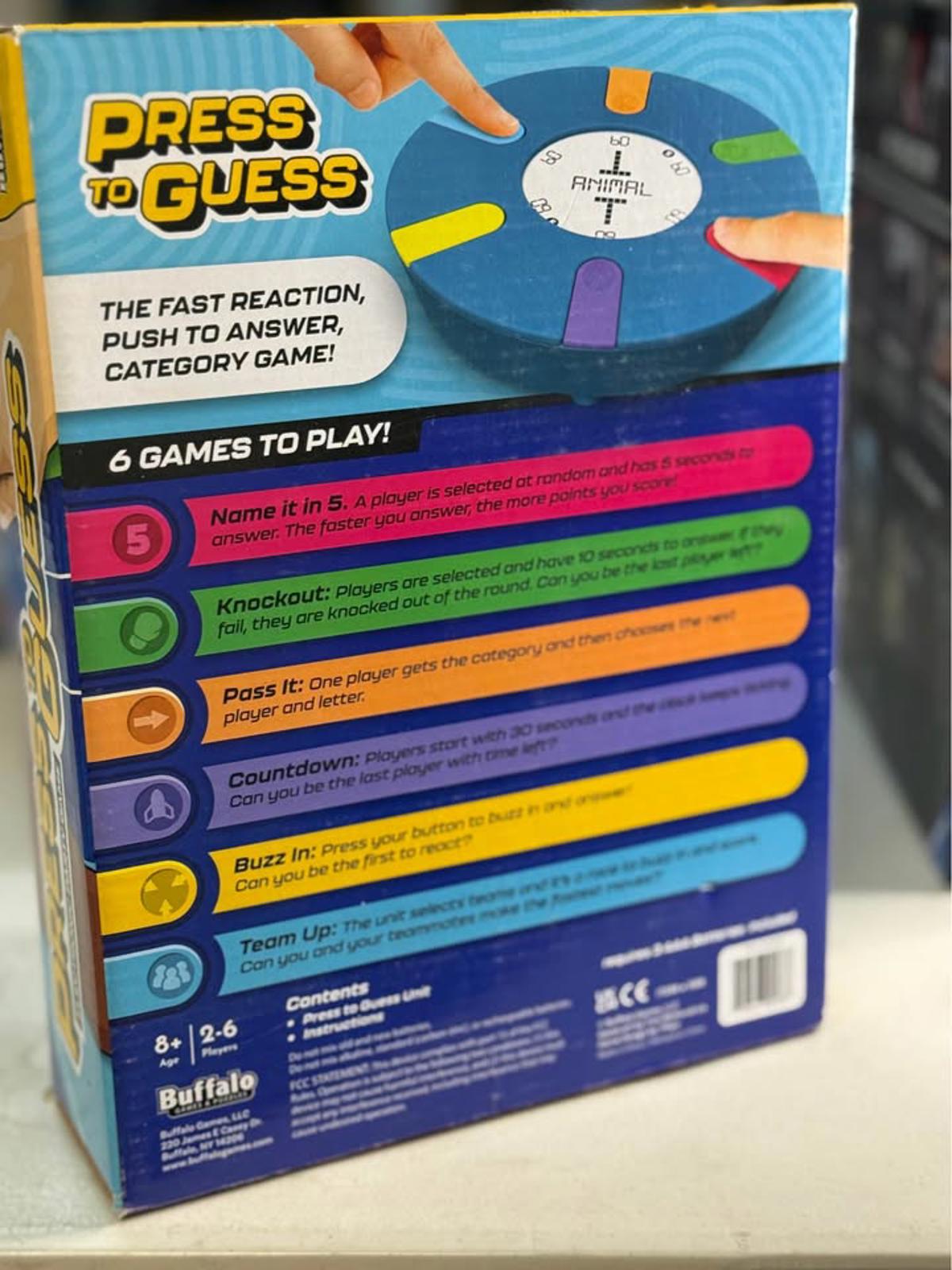 Buffalo Press to Guess Electronic Party Game