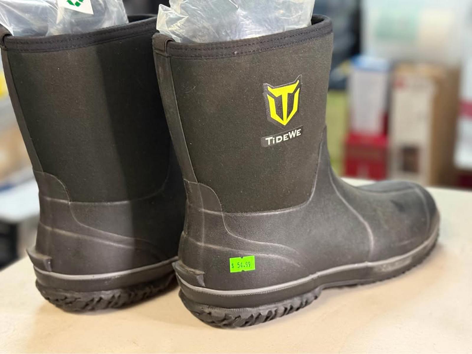 TIDEWE Black Rubber Boots Size 12