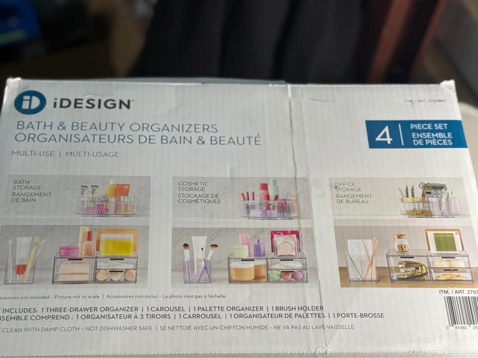 iDESIGN 4 Piece Clear Bath & Beauty Organizers