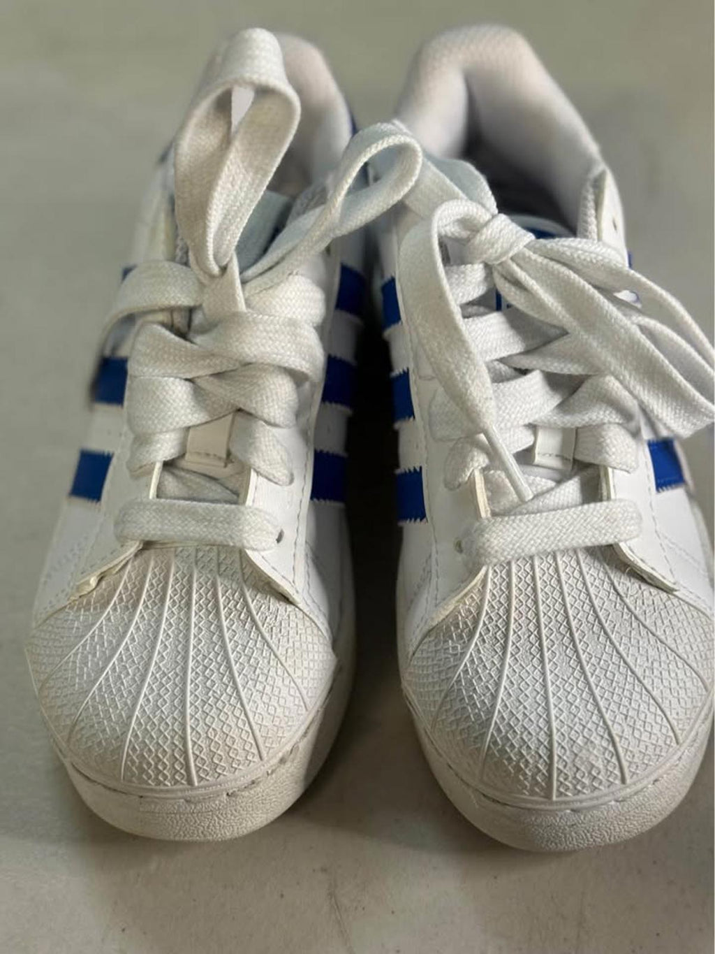 Adidas Superstar White Blue Sneakers kids size 13
