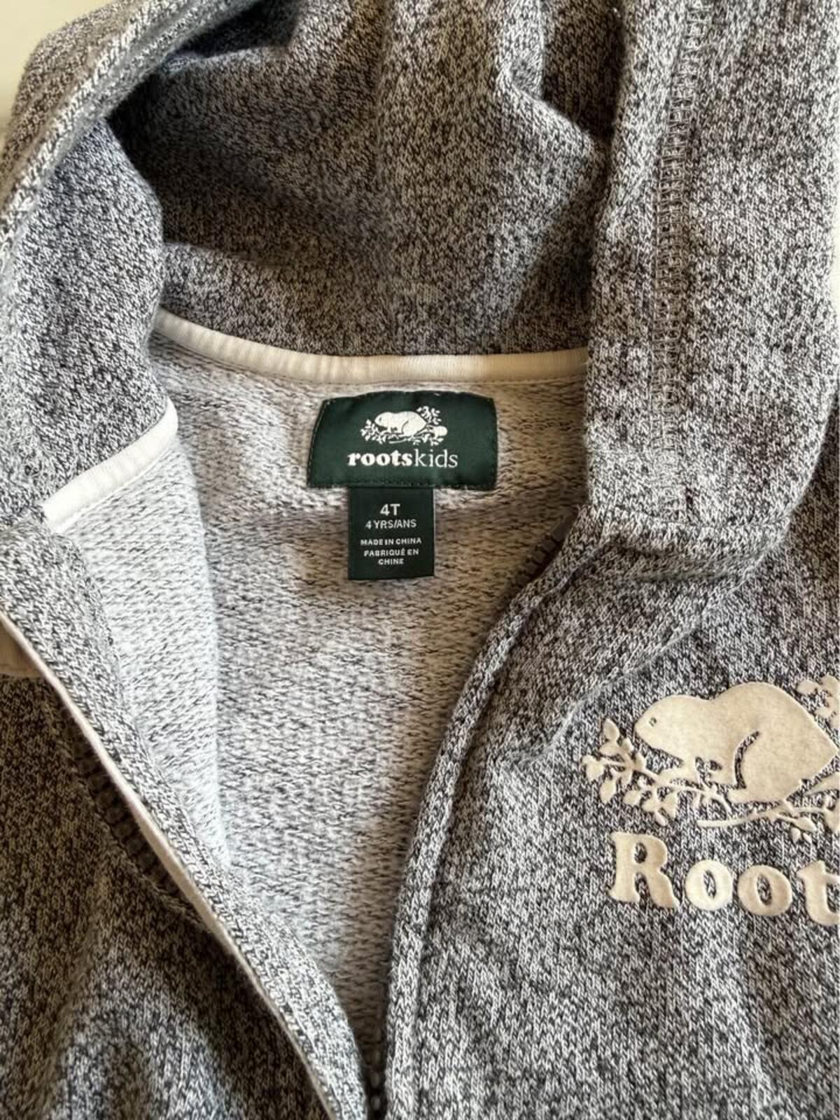 Roots Kids Gray Full-Zip Hoodie 4T