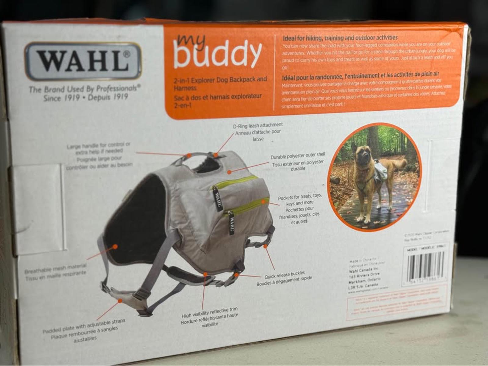 Wahl my buddy 2-in-1 Explorer Dog Backpack Harness Medium Large