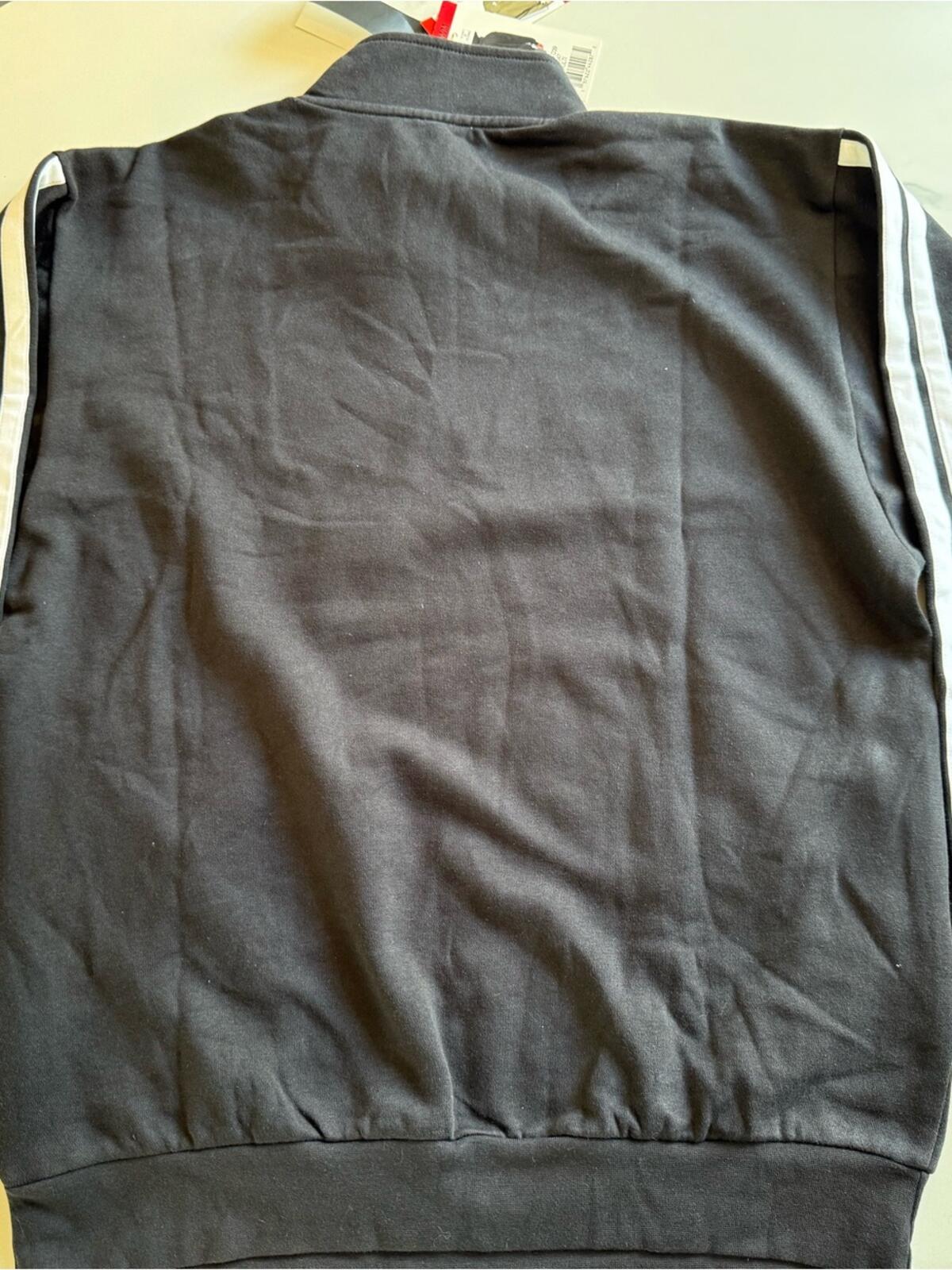 adidas Black Quarter-Zip Pullover with White Logo
