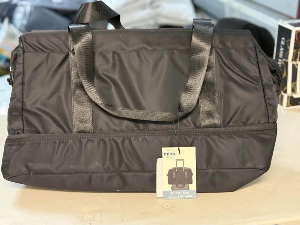 mine. Black Duffle Bag Pink Lining