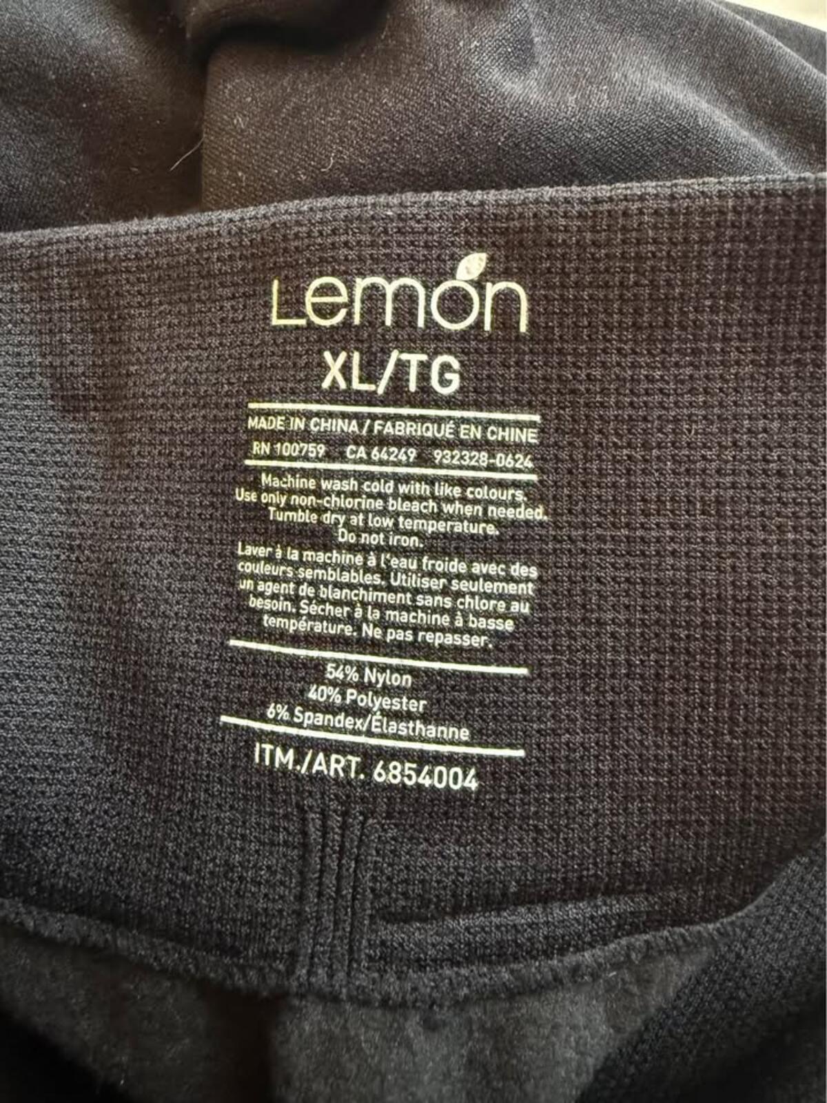 Lemon Black Leggings XL/TG