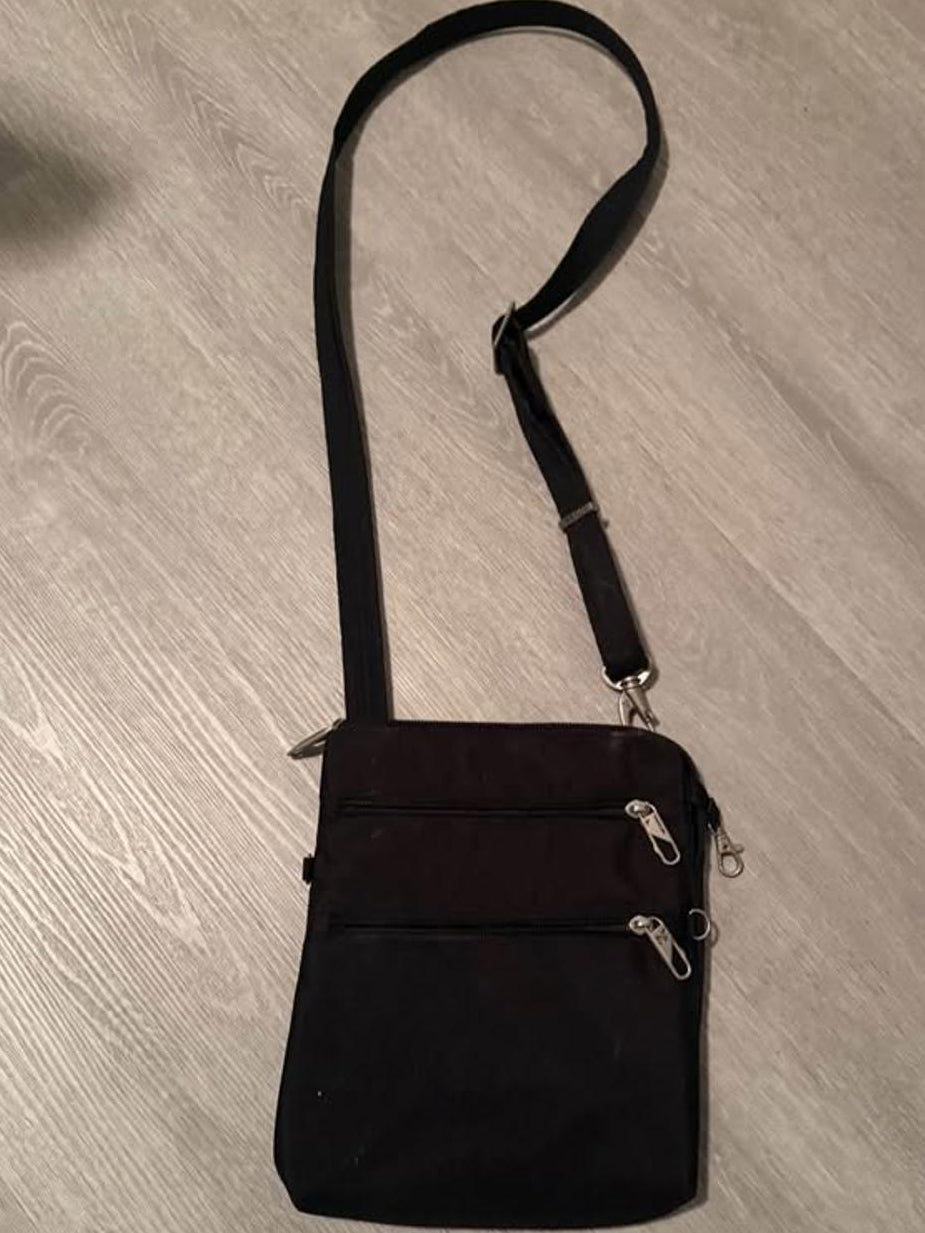 Travel cross body bag- all zippers lock