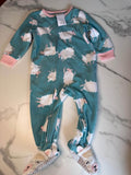 Carter's Baby Sleeper 12m Teal Sheep Fleece Pajamas