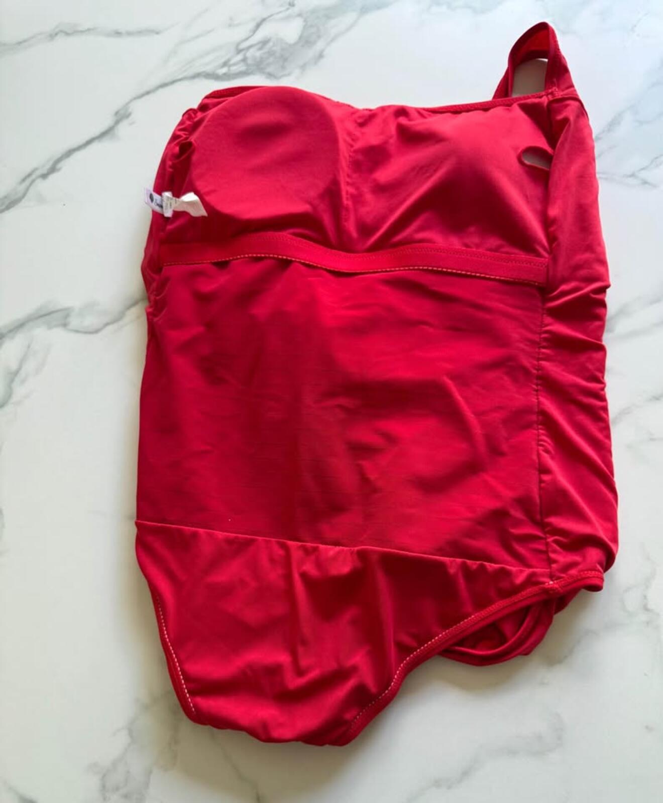 Women’s red bathing suit with tummy control. Size XL