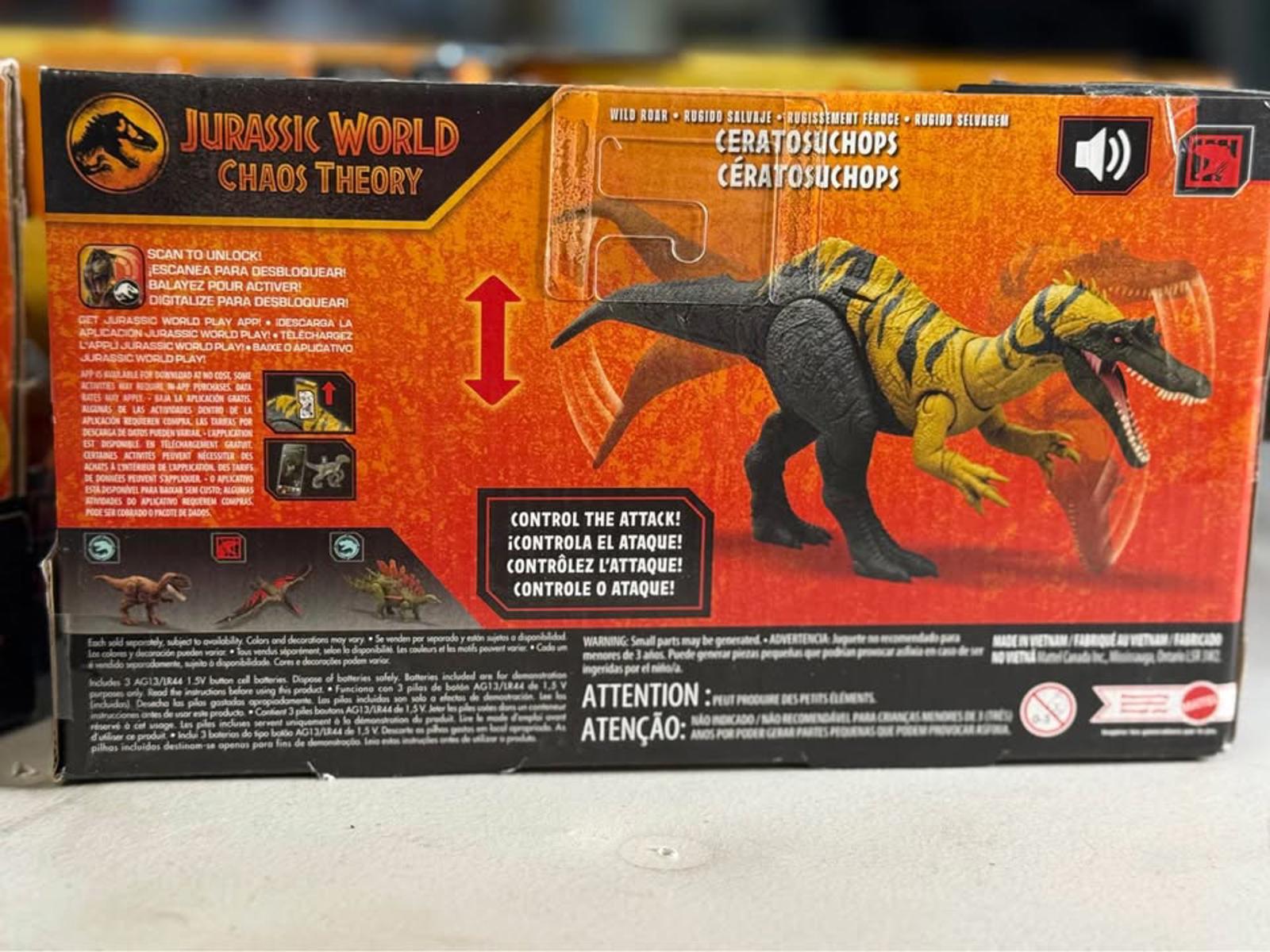Mattel Jurassic World Chaos Theory Ceratosuchops Wild Roar Action Figure Dino