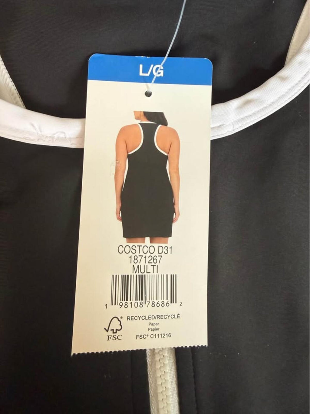SA DE COLLECTIVE Black Zipper Front Racerback Dress L/G