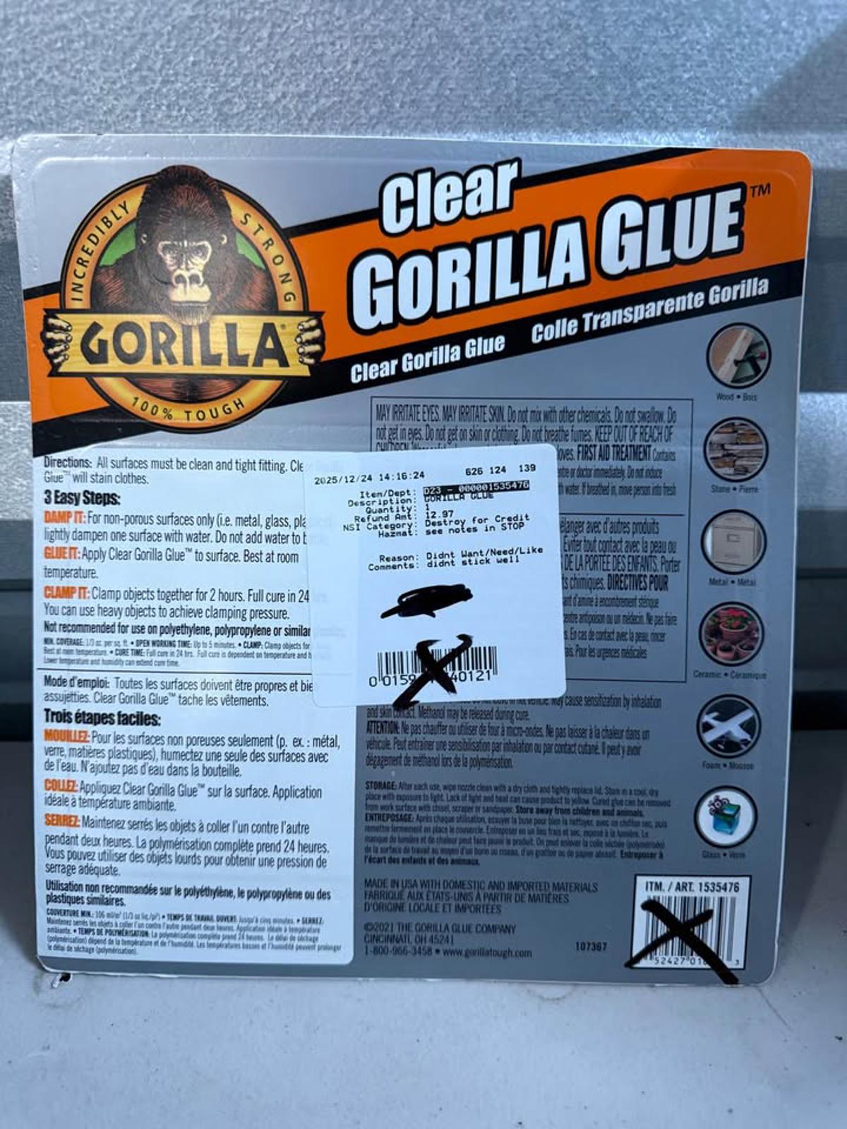 Gorilla Clear Glue 5 Pack