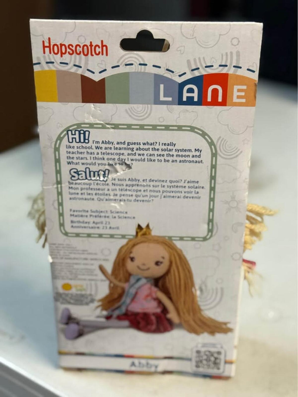 Hopscotch Lane Abby Princess Plush Doll with Crown Rainbow Shoes