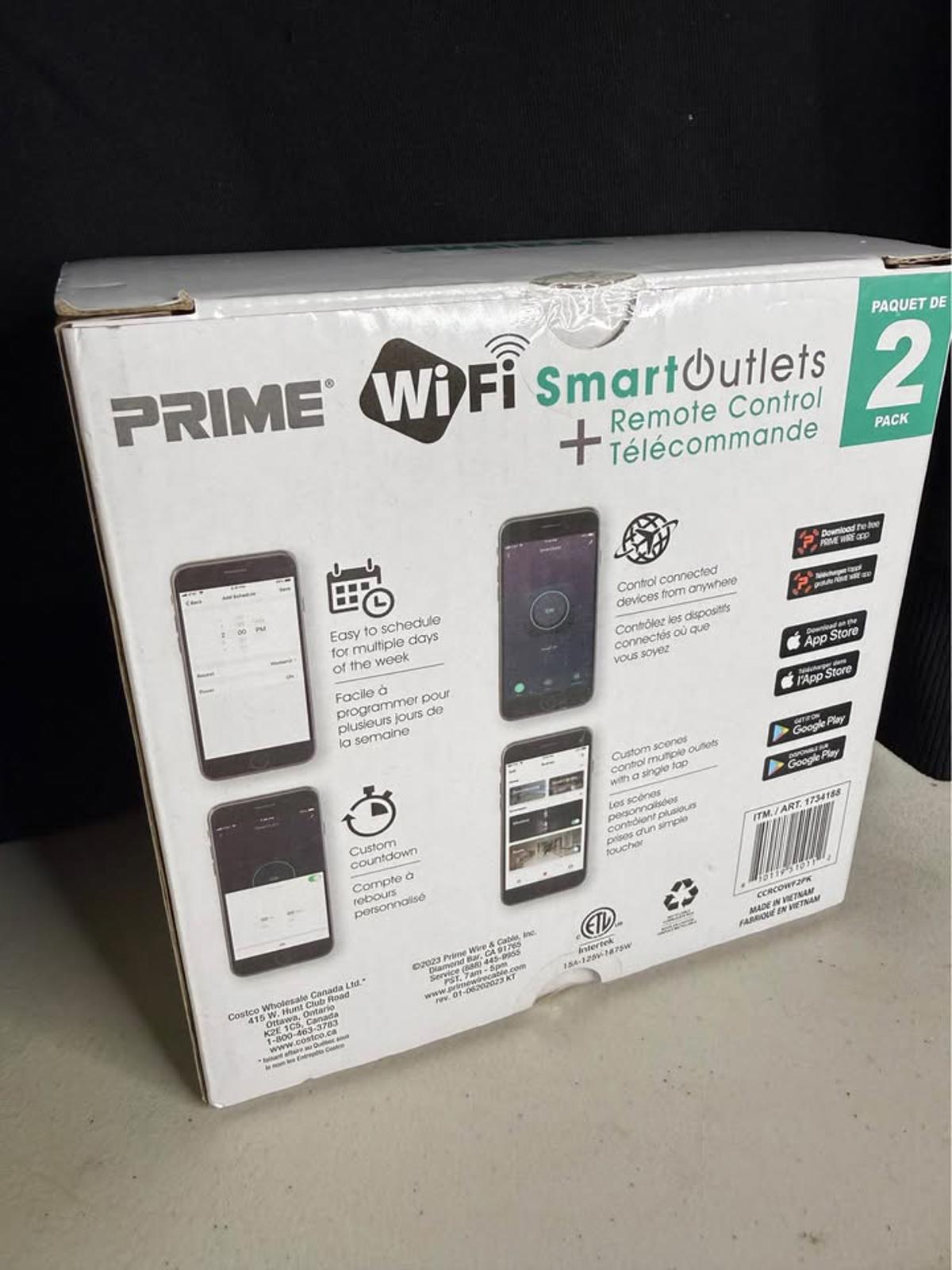 PRIME WiFi Smart Outdoor Outlets with Remote Control - 2 Pack