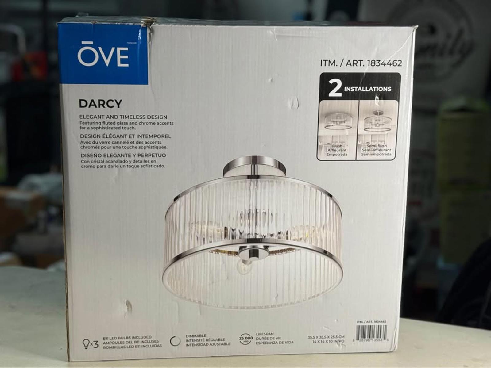 OVE Darcy Flush Mount Light Fixture New In Box