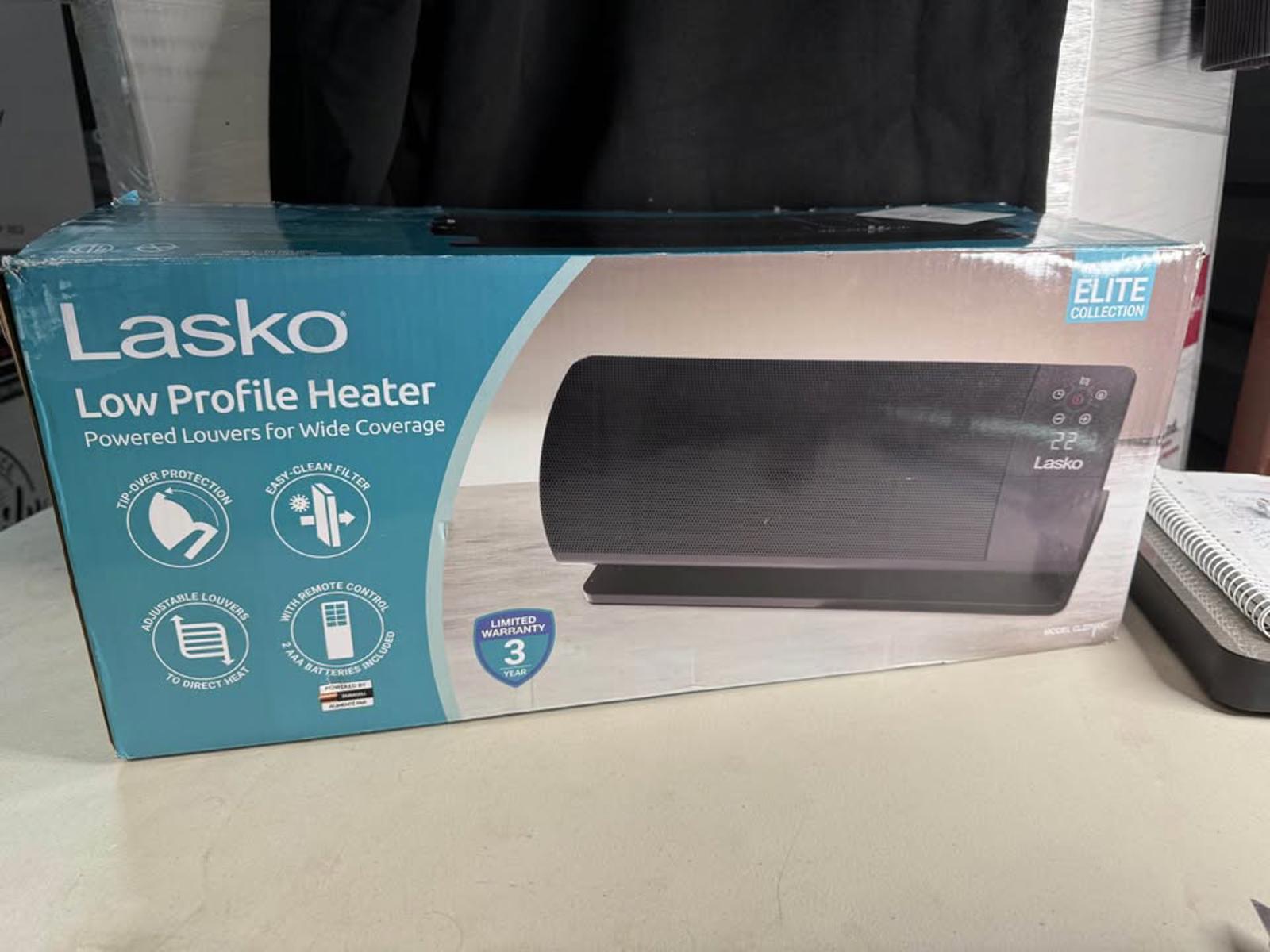 Lasko Low Profile Heater CL22100C with Remote Digital Display