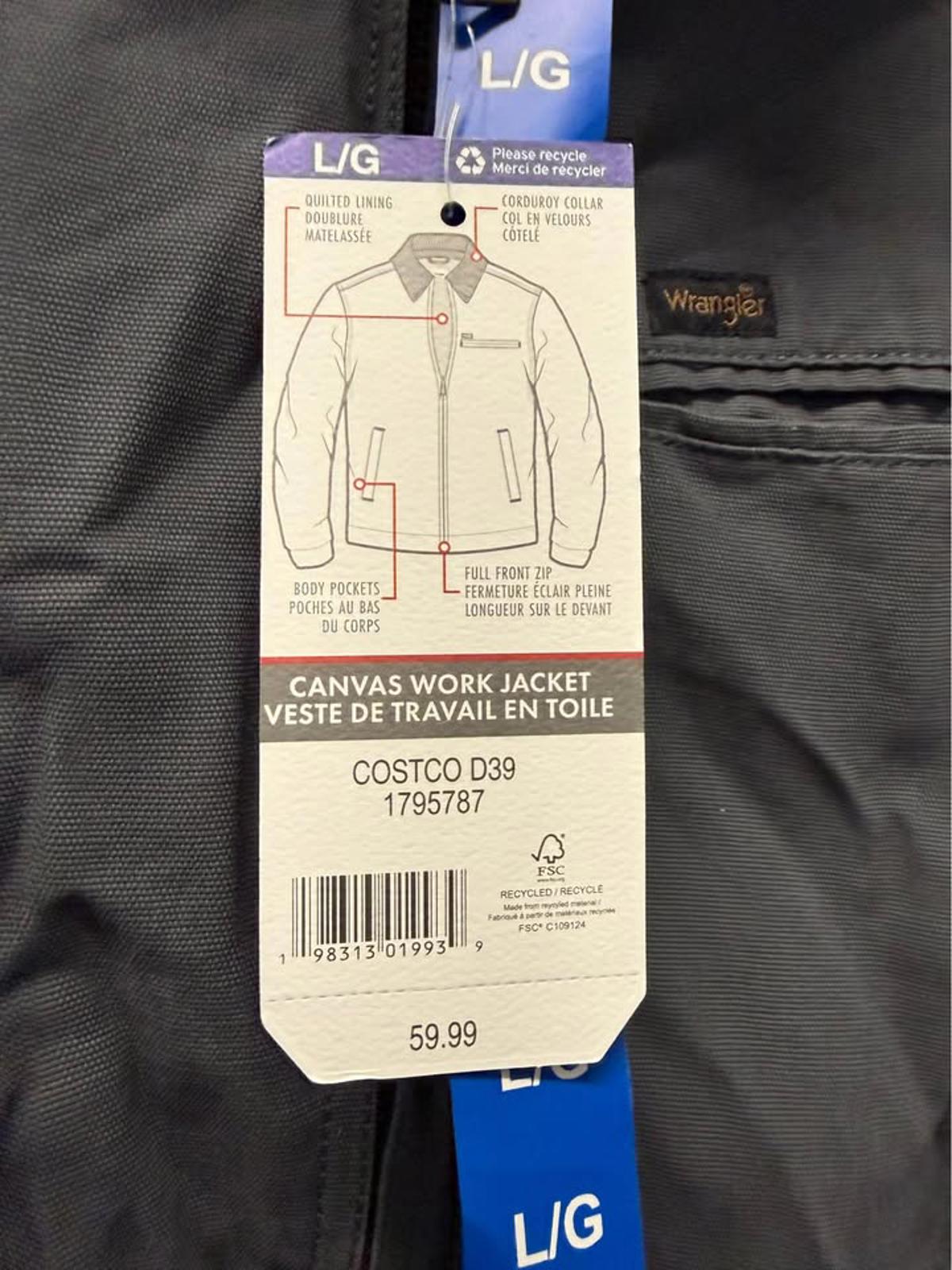 Wrangler Canvas Work Jacket L/G