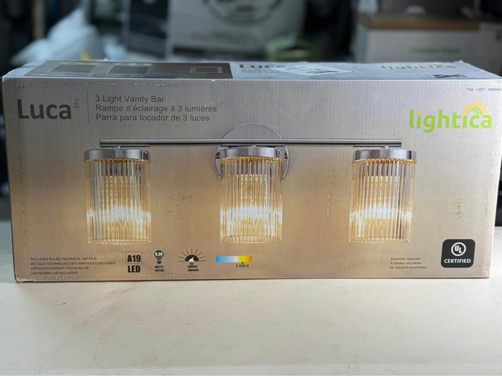 Luca Lightica 3 Light Vanity Bar Light Fixture