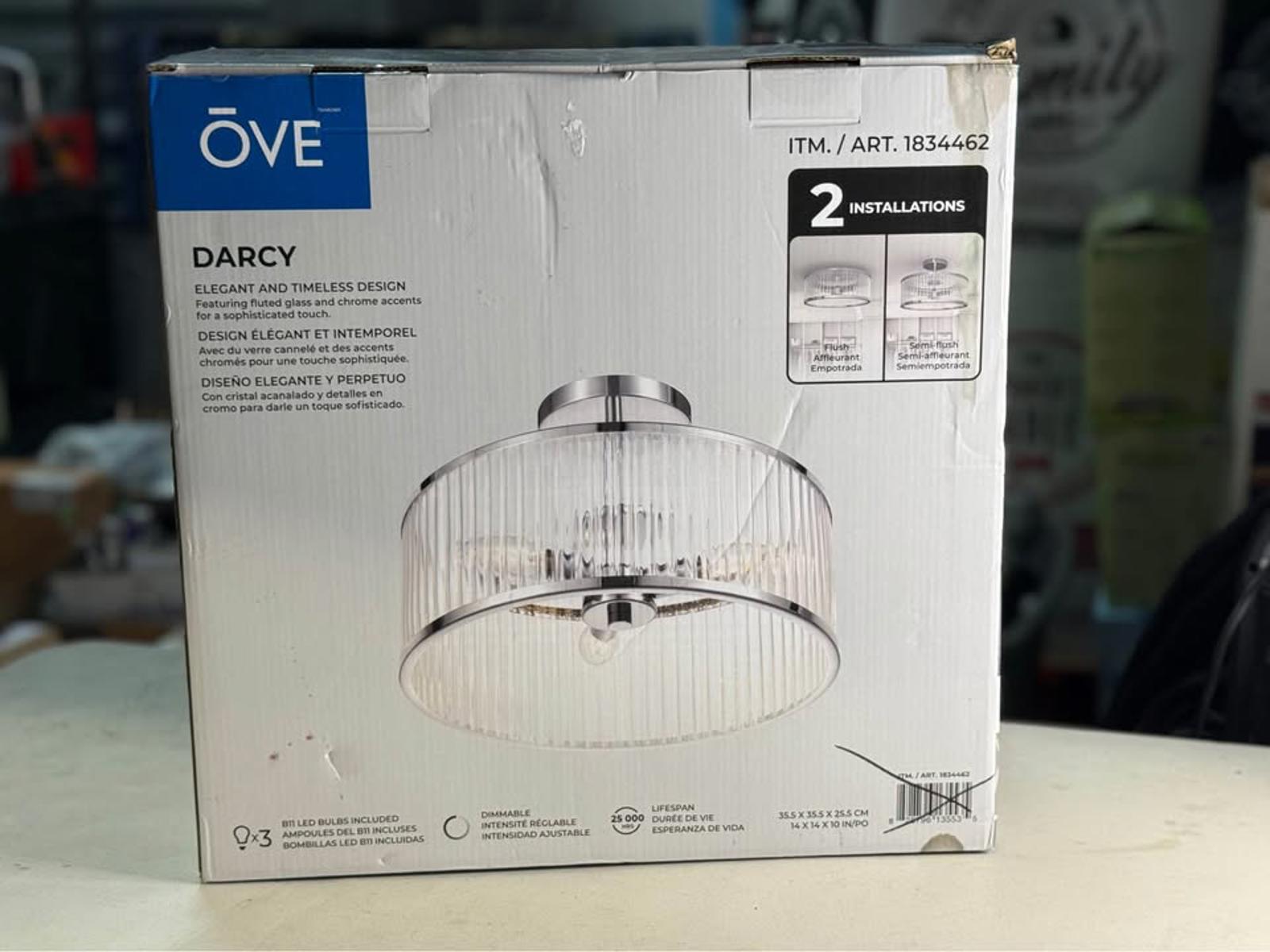 OVE Darcy Flush Mount Light Fixture New In Box