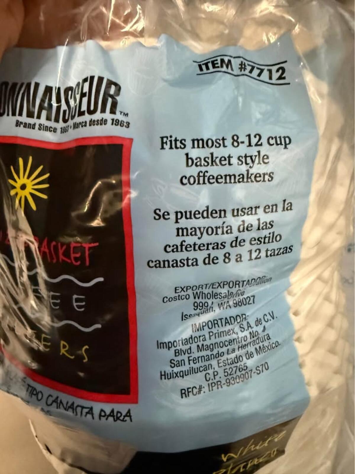 Connaisseur Rockline Basket Coffee Filters 8-12 Cup