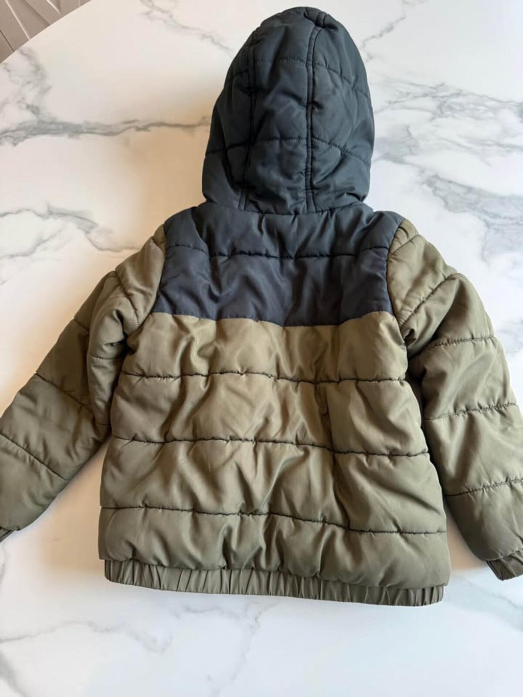 PUMA kids puffer jacket black olive green