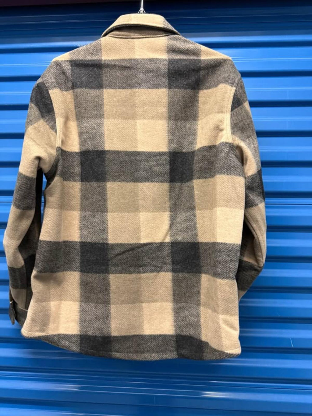 Banana Republic Heritage Plaid Shirt Jacket M/M Beige Gray
