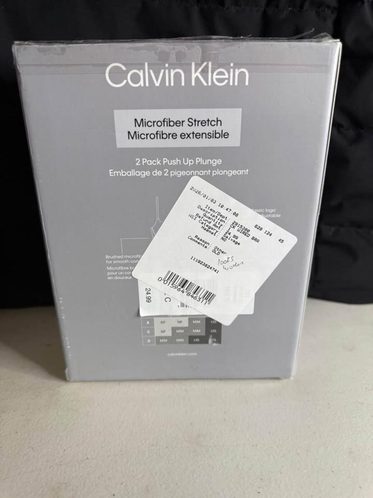 Calvin Klein 2 Pack Push Up Plunge Bras 32C Microfiber