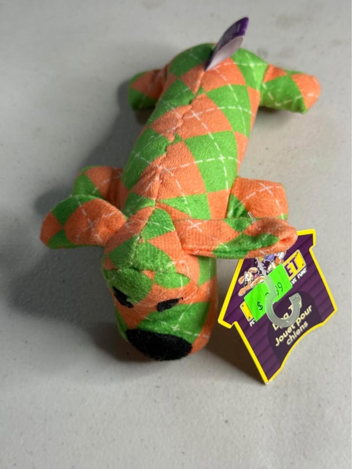 New Green Orange Argyle Dog Toy