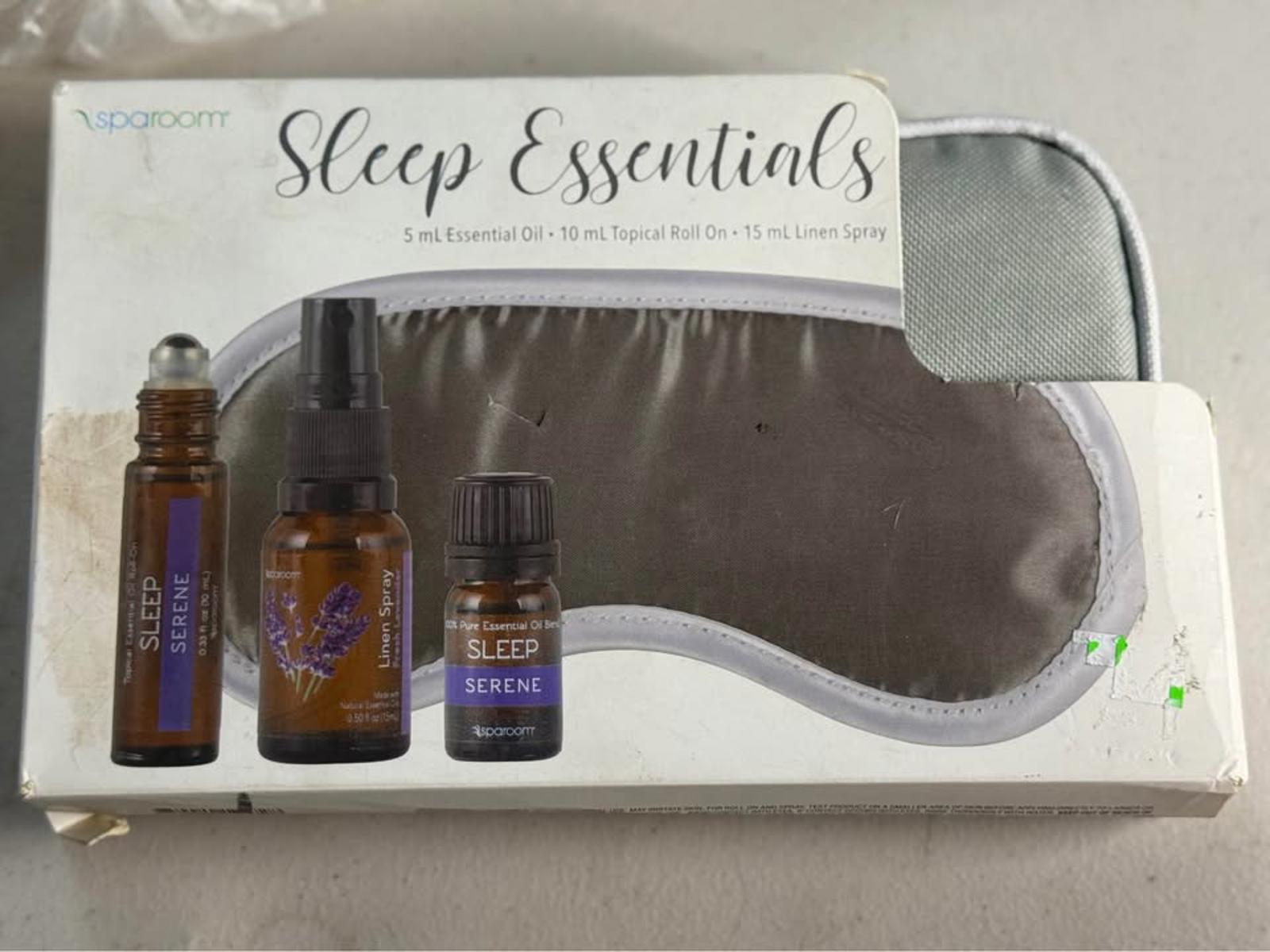 Sparoom Sleep Essentials Kit - Oil, Roll-On, Spray, Eye Mask, Bag