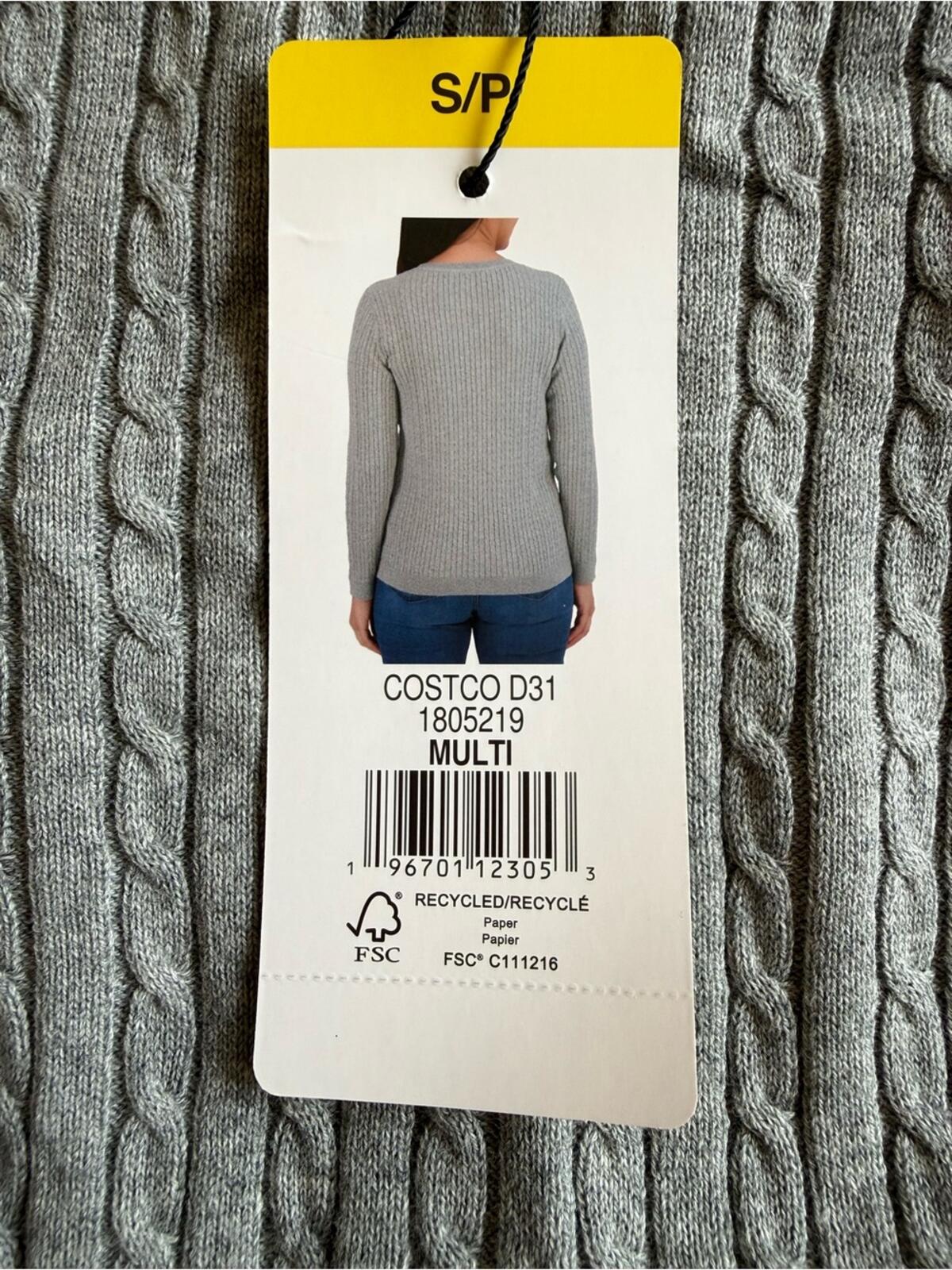 Tommy Hilfiger Light Gray Cable Knit Sweater