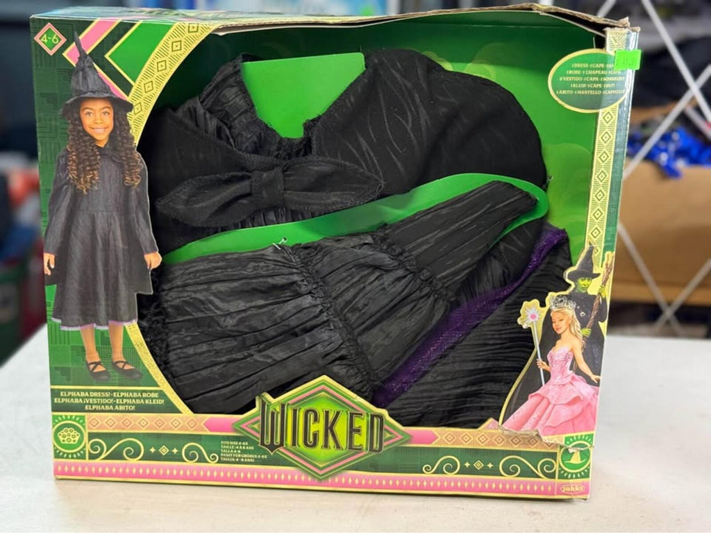 Jakks Wicked Elphaba Witch Costume Kids 4-6X Halloween Dress Up