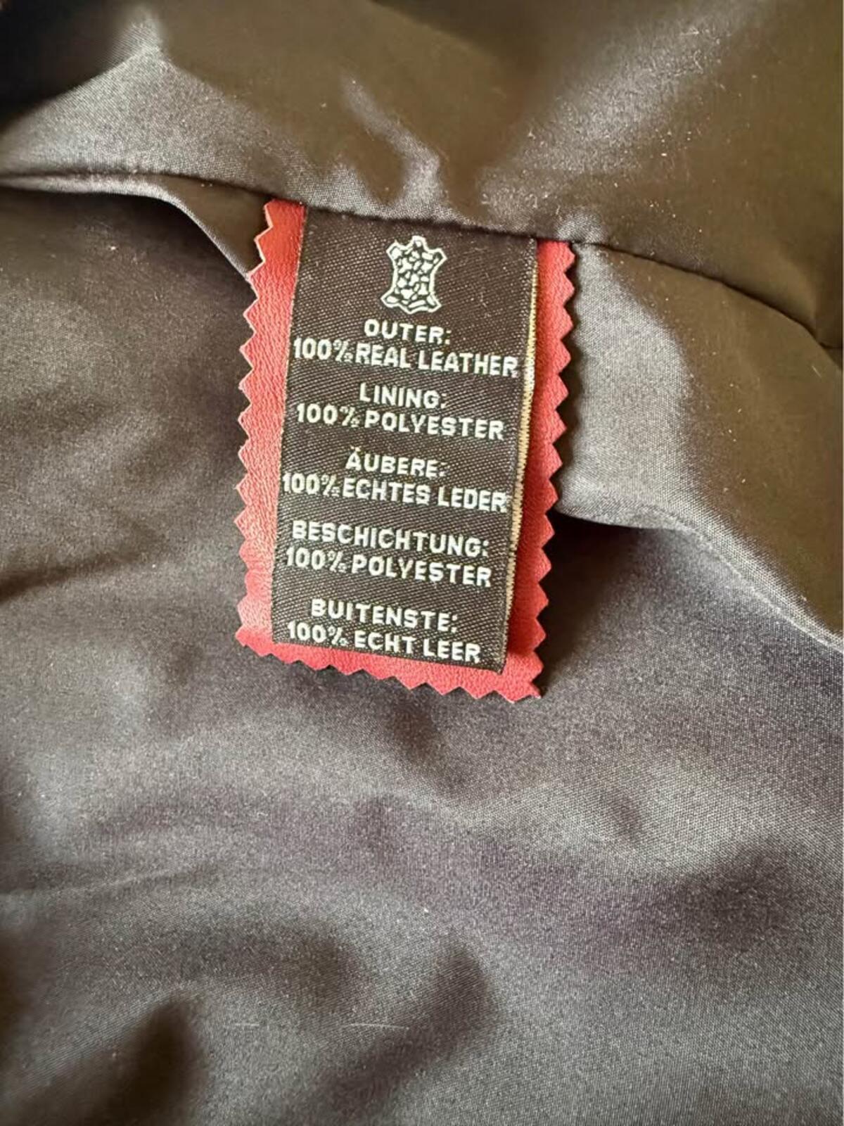 Real Leather Jacket Burgundy Size L