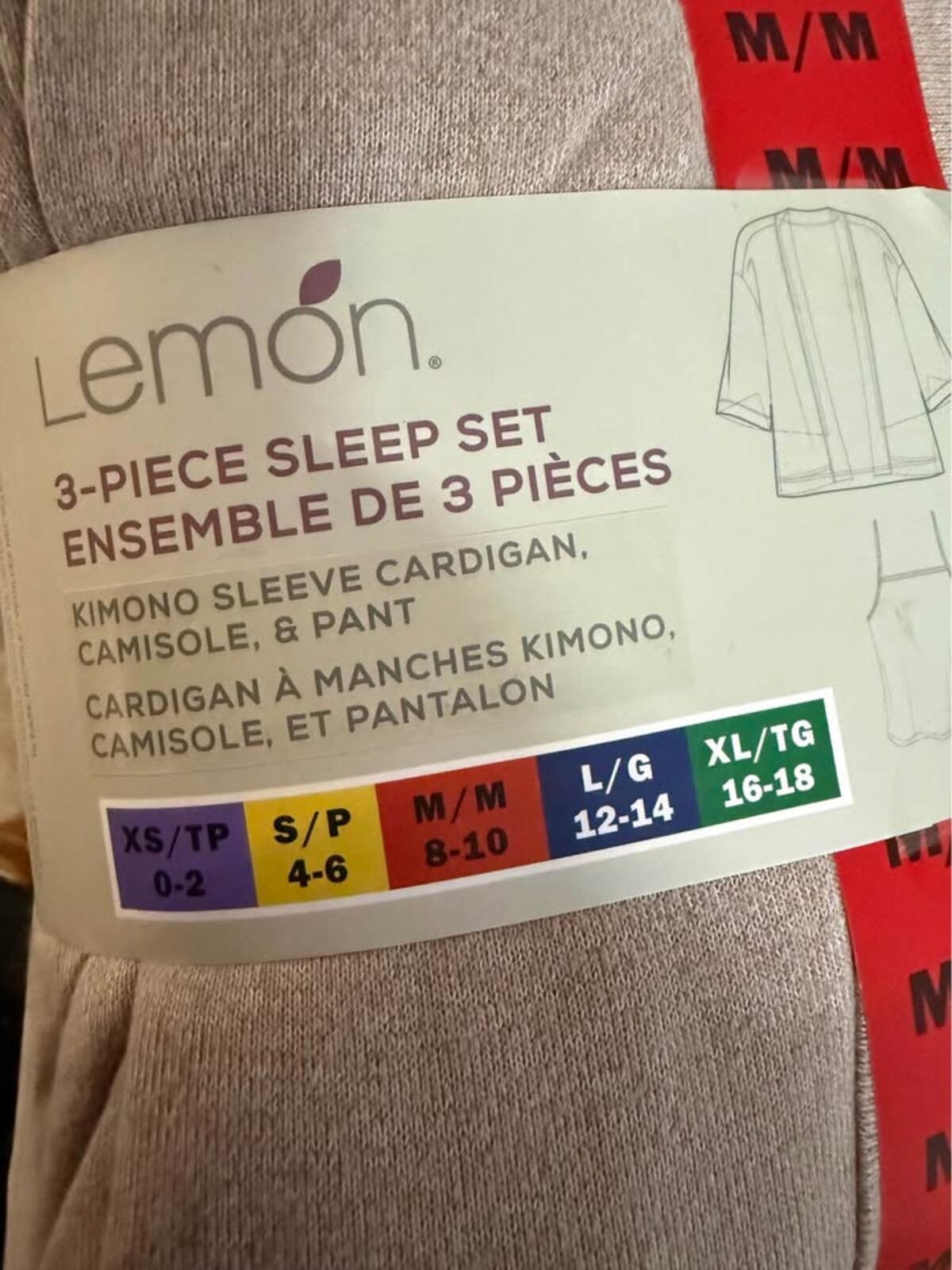 Lemon Super Cozy 3-Piece Sleep Set XS