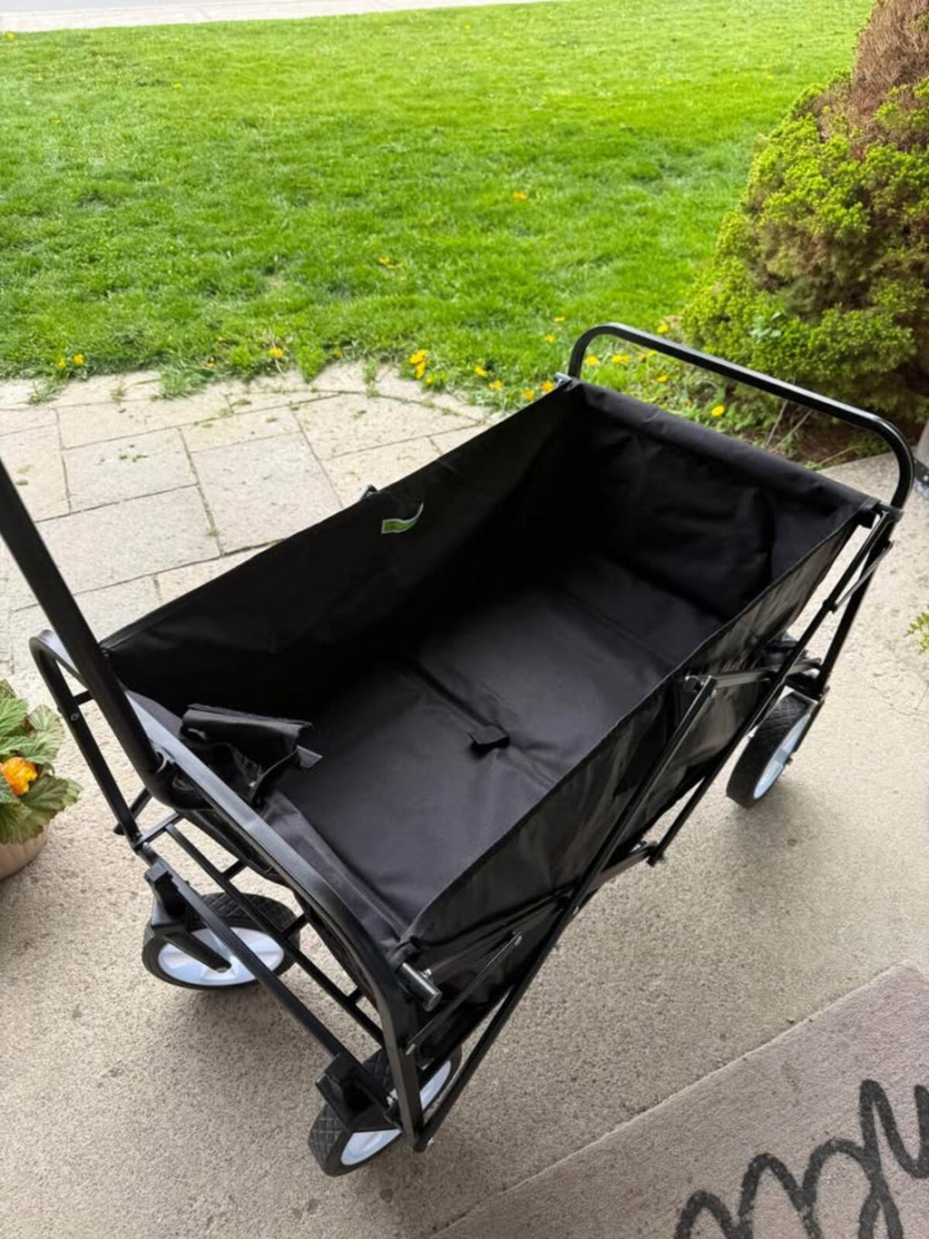 Black folding utility wagon