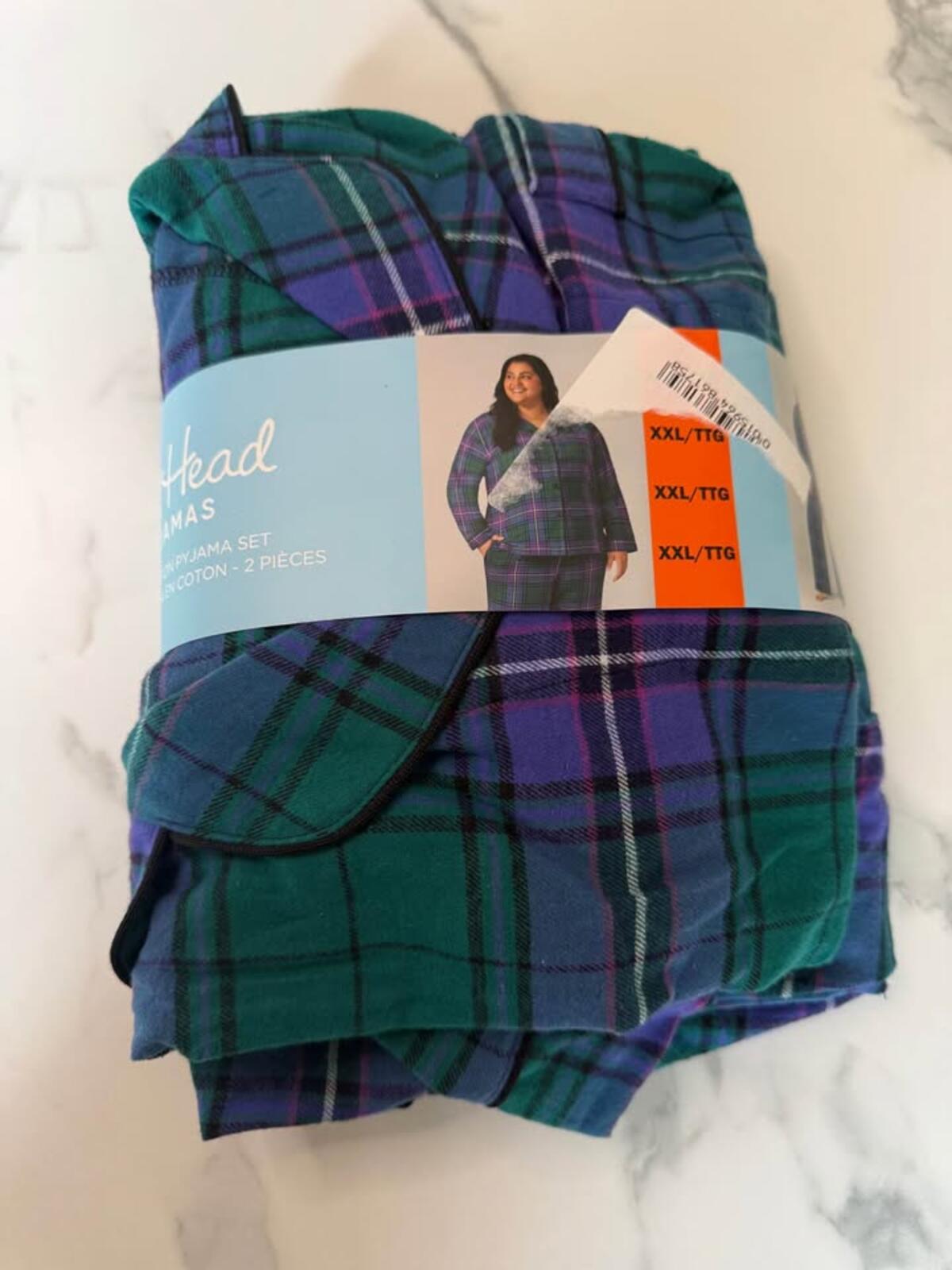 Bed Head Pajamas XXL Plaid Cotton 2-Piece Set