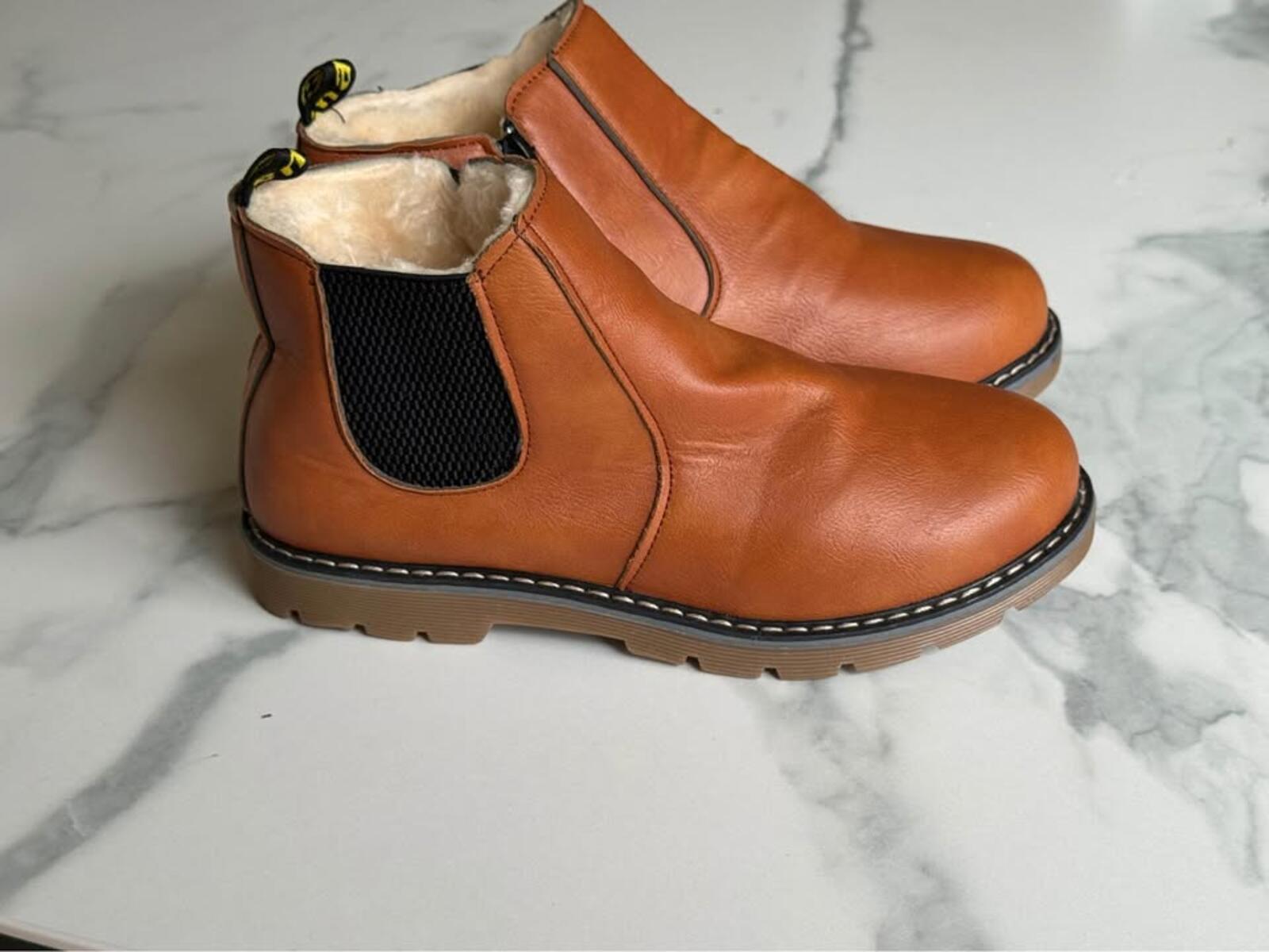 Kids Brown Fur Lined Ankle Boots size 36