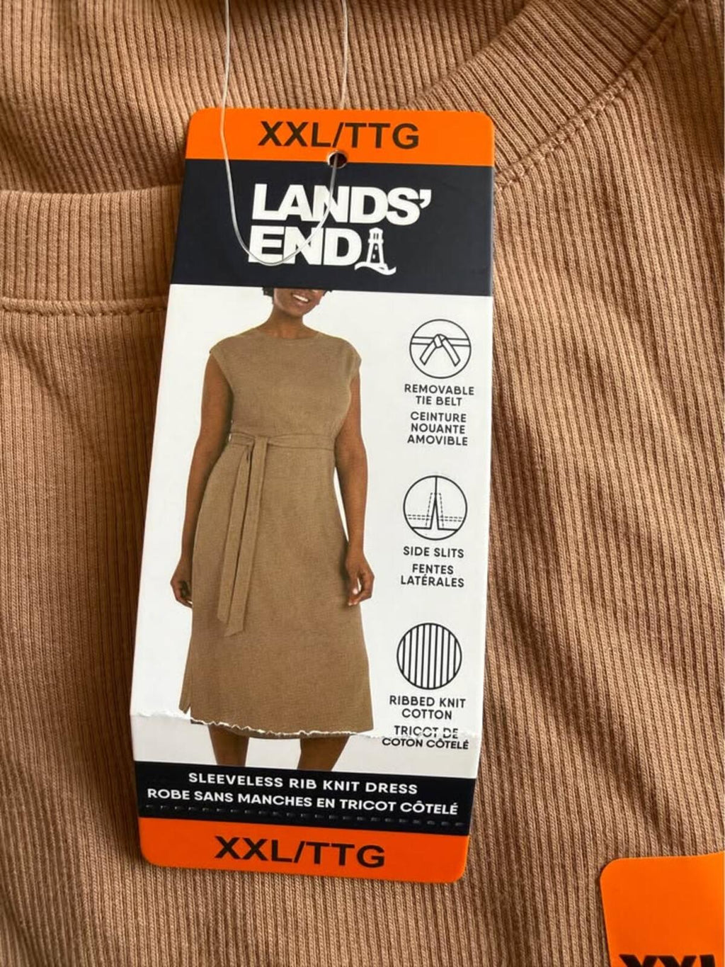 Lands' End Sleeveless Rib Knit Dress XXL/TTG