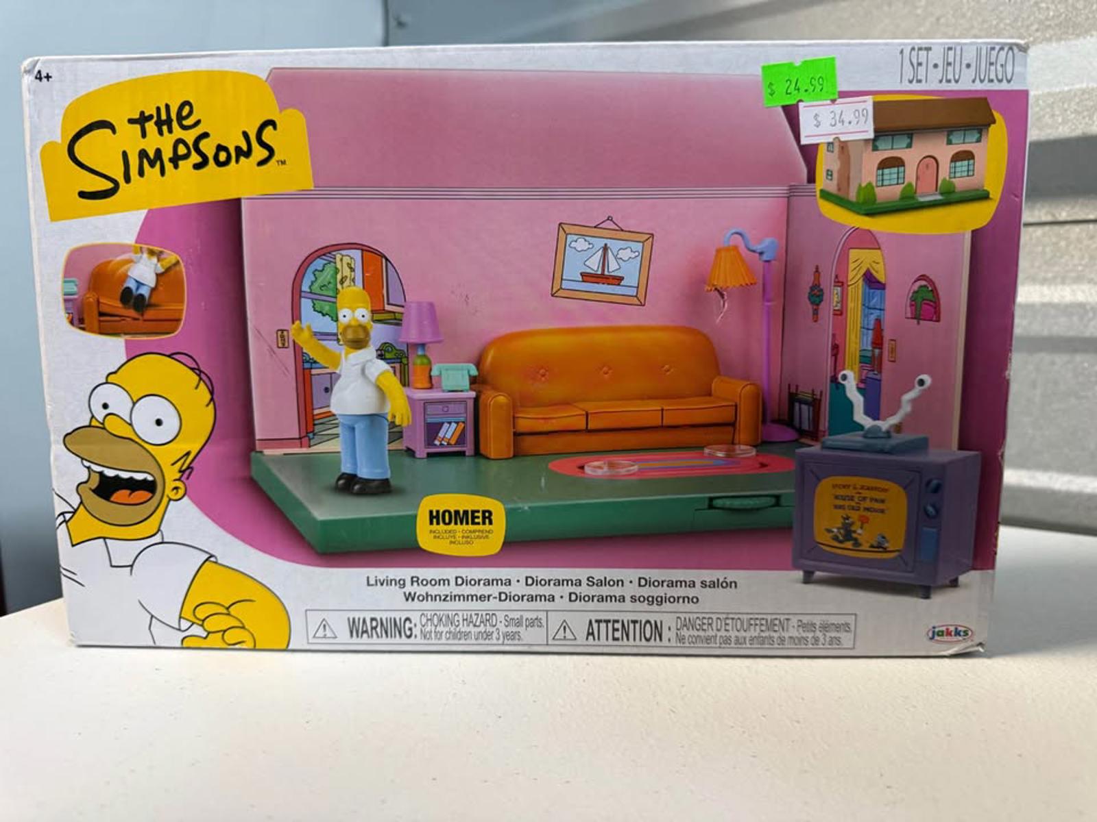 The Simpsons Living Room Diorama Playset - Homer Figure Jakks Pacific