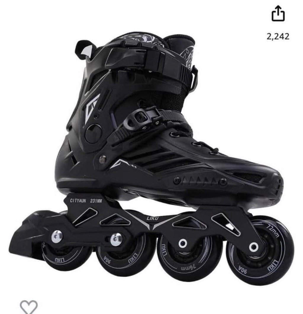 New LIKU Black Inline Skates w/ Accessories