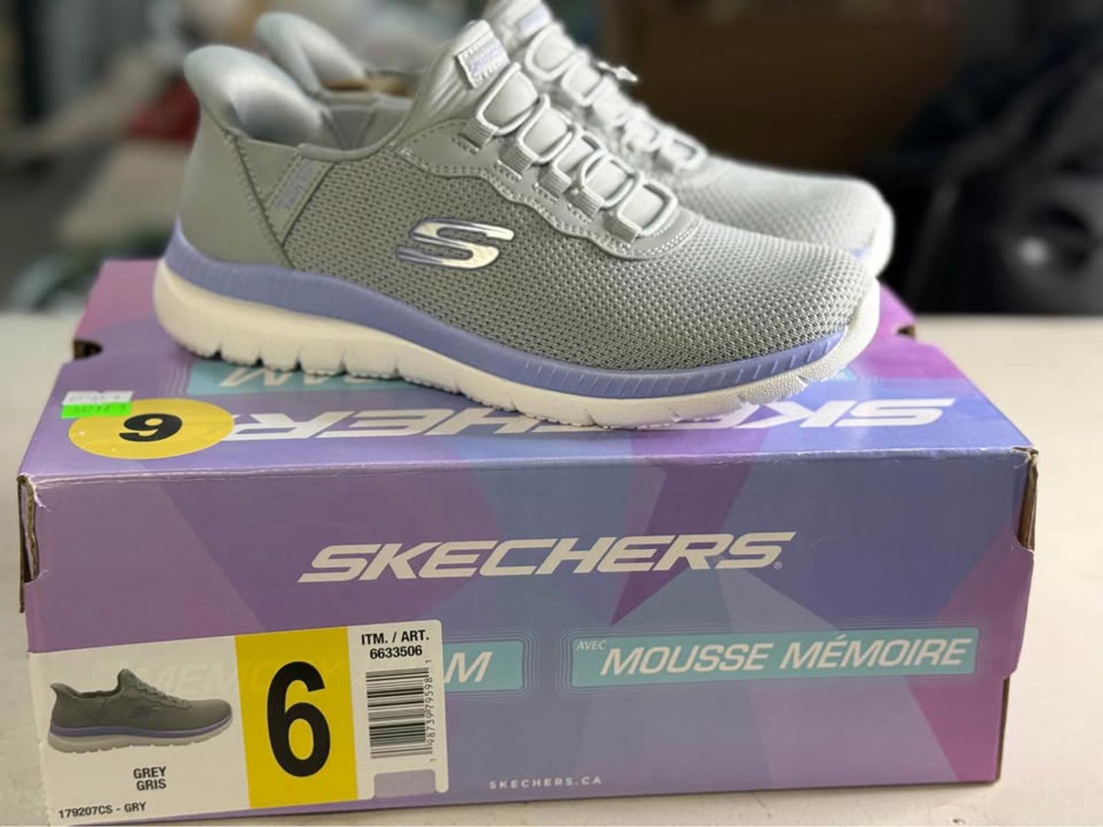 Skechers Grey Memory Foam Shoes Size 6