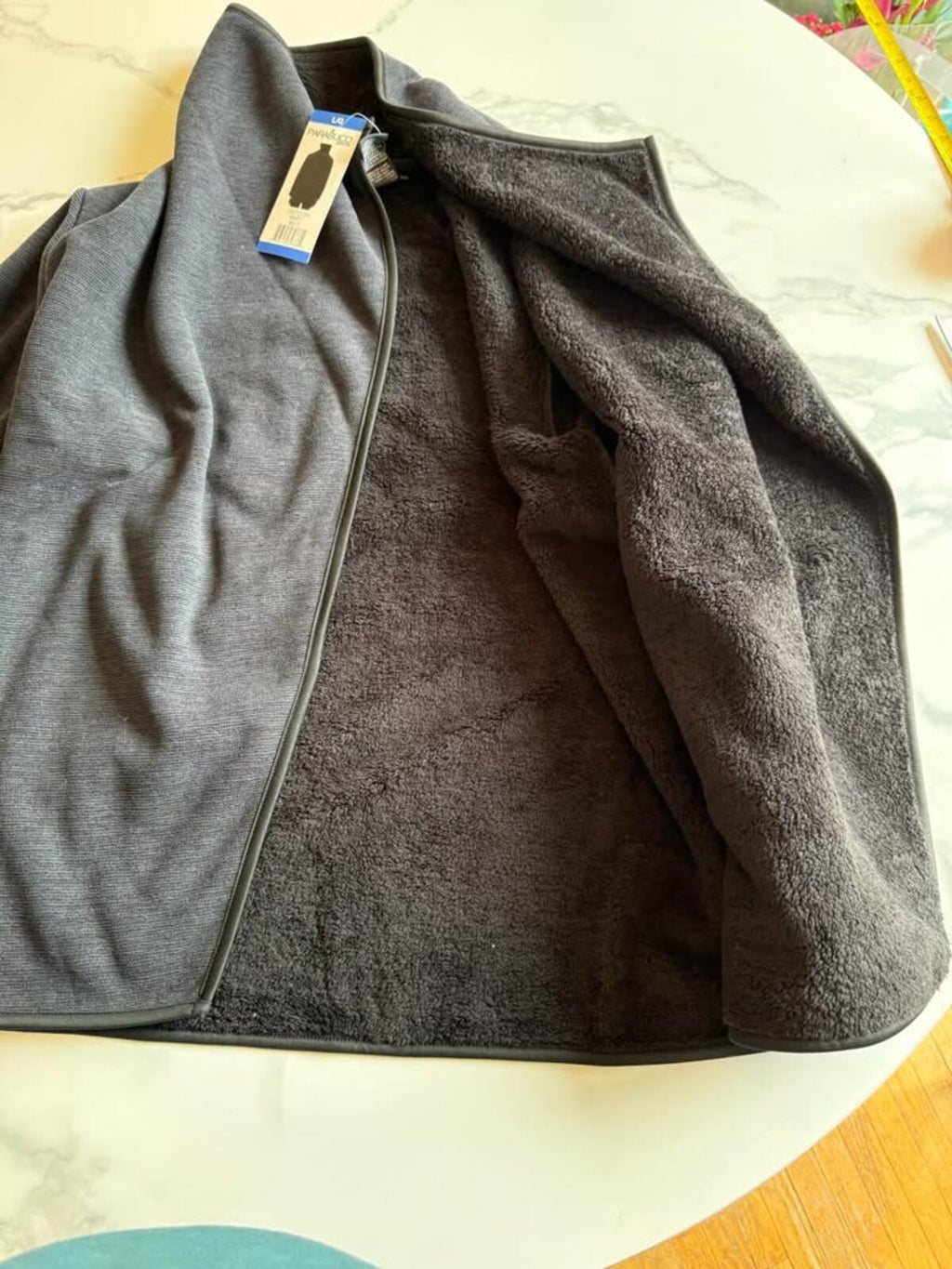 New Parasuco Jeans L/G Dark Grey Sherpa Lined Cardigan