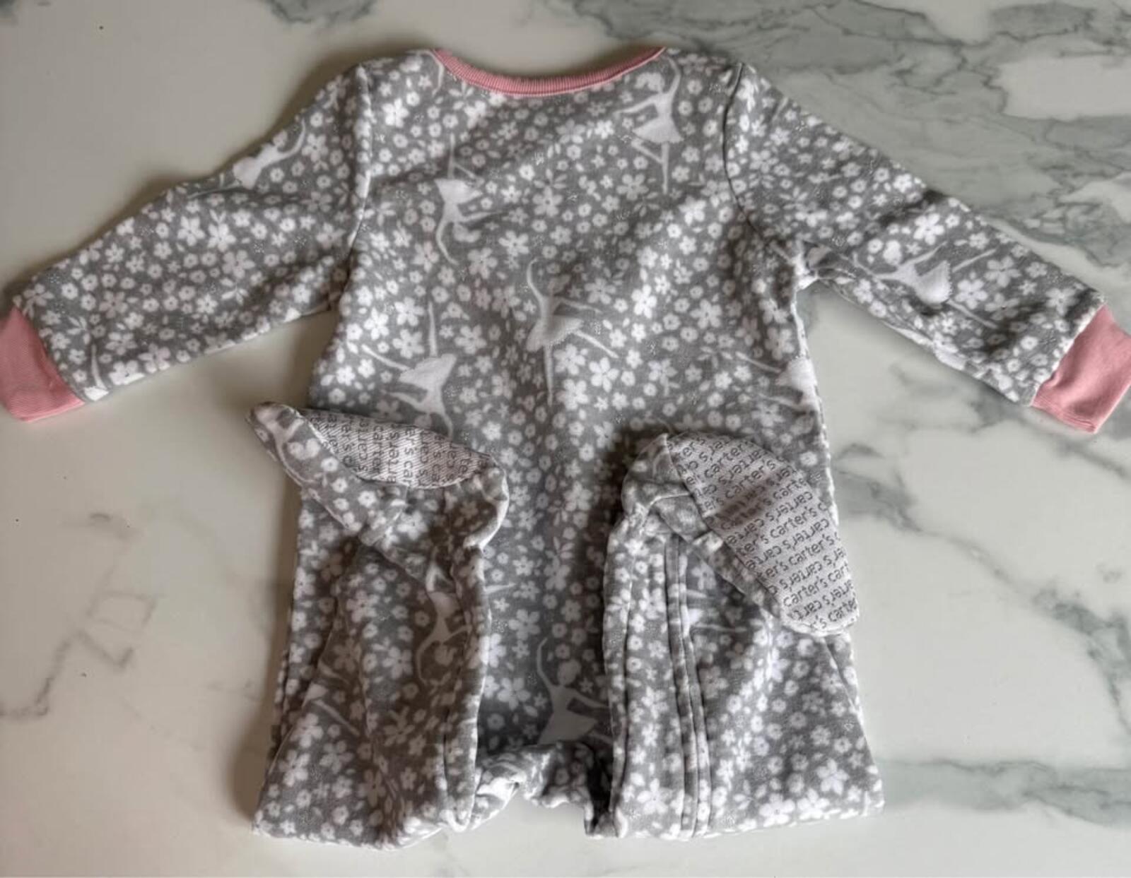 Carter's 12m Grey Ballerina Floral Footed Sleeper