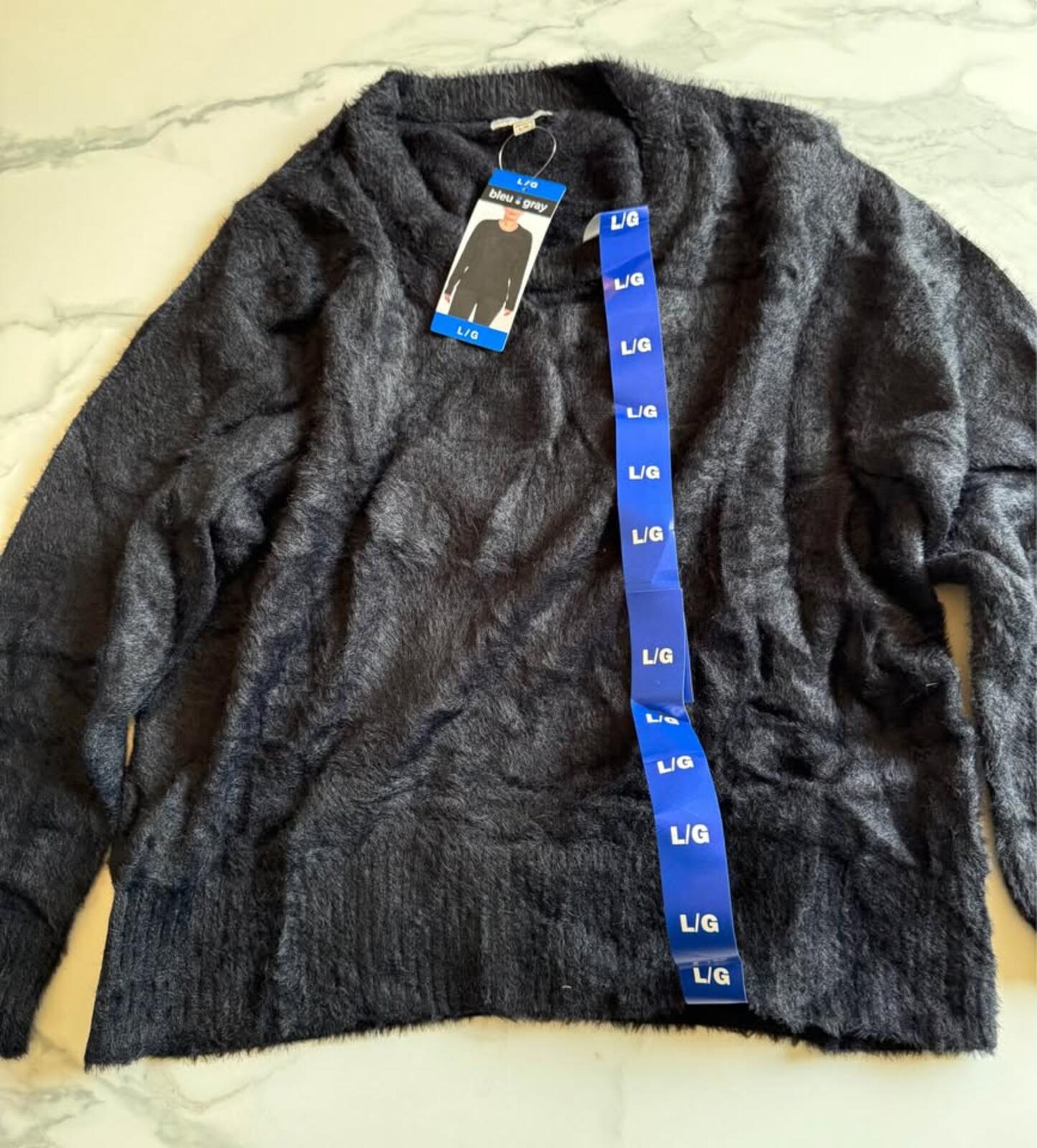 Black Fluffy Sweater Large