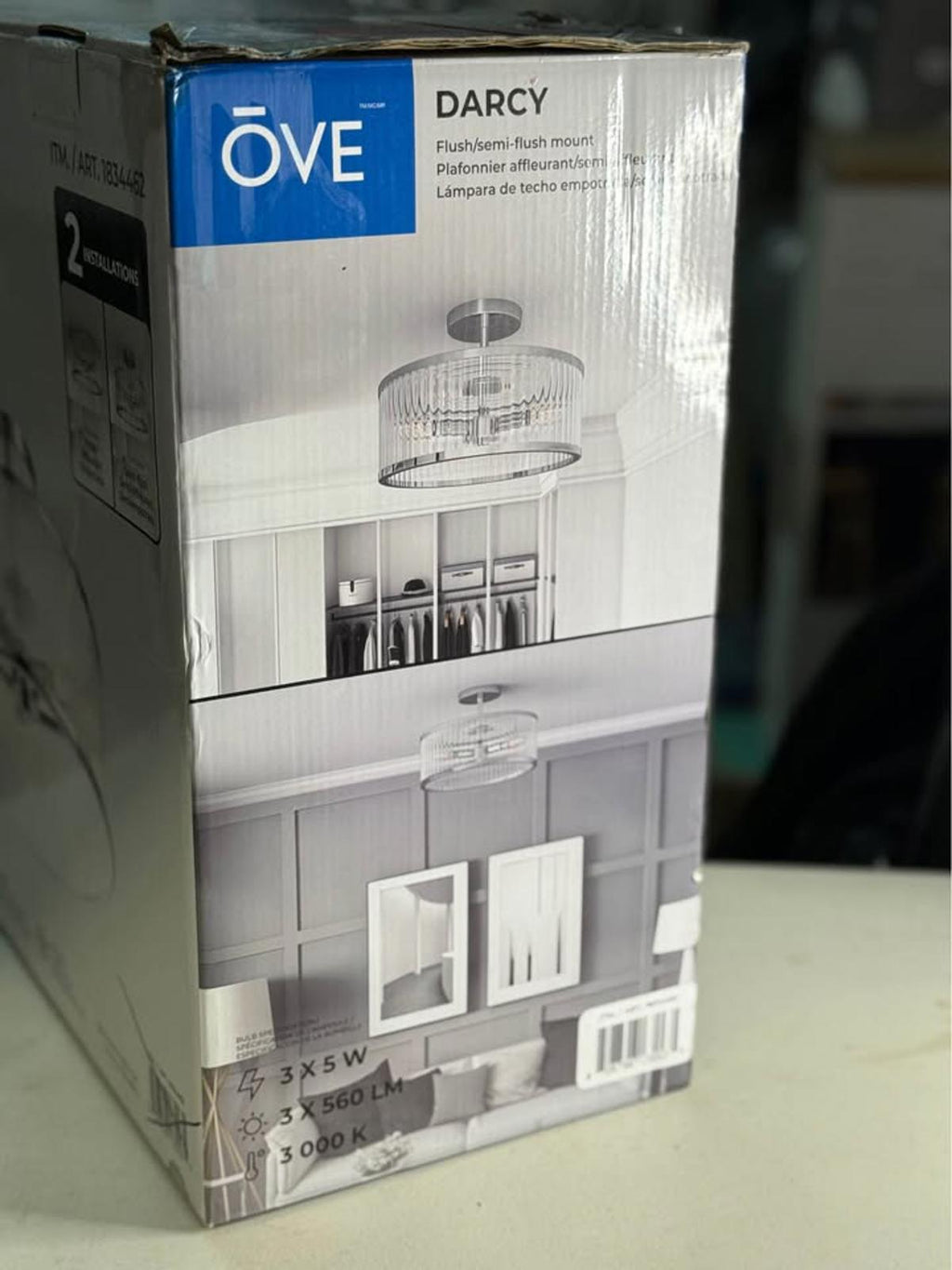 OVE Darcy Flush Mount Light Fixture New In Box