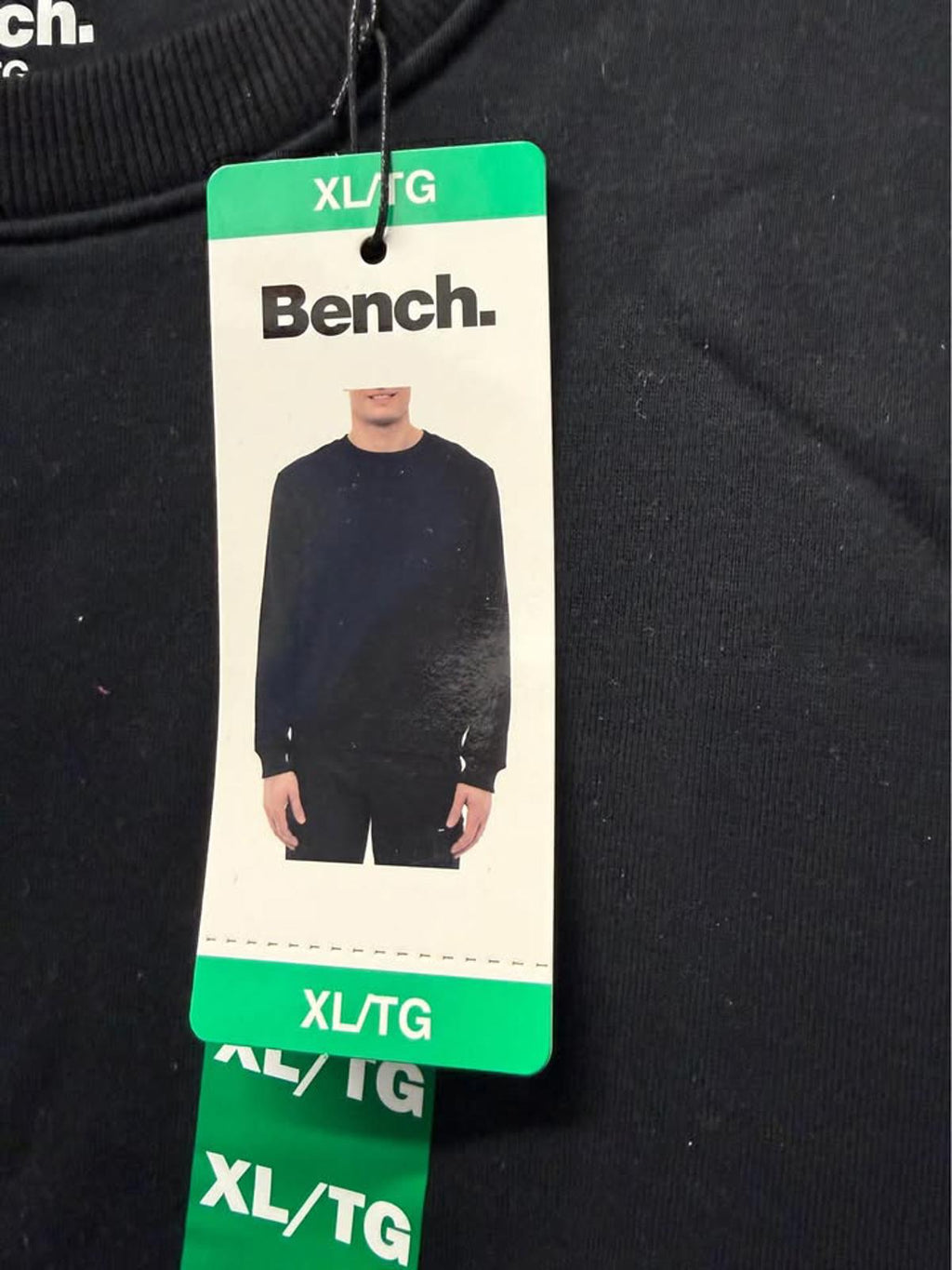 Bench Black Crewneck Sweatshirt XL/TG NWT